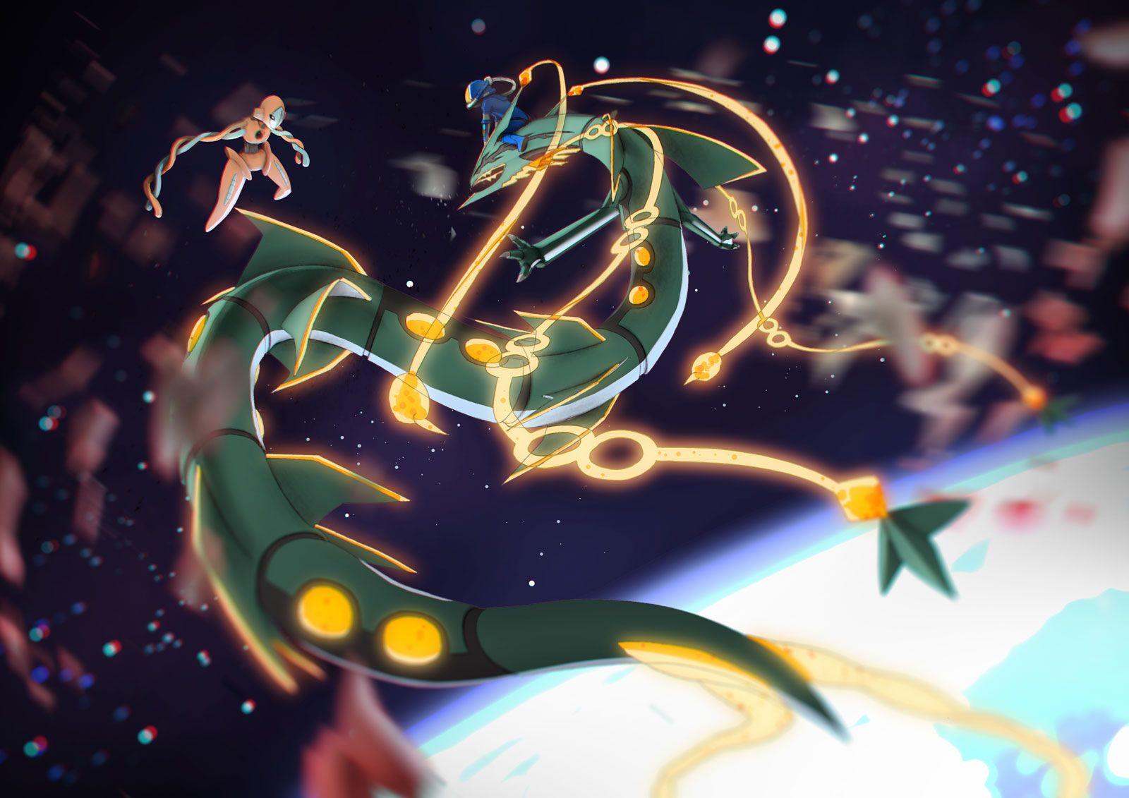 1600x1131 Deoxys VS Mega Rayquaza Wallpaper and Background Imagex1131