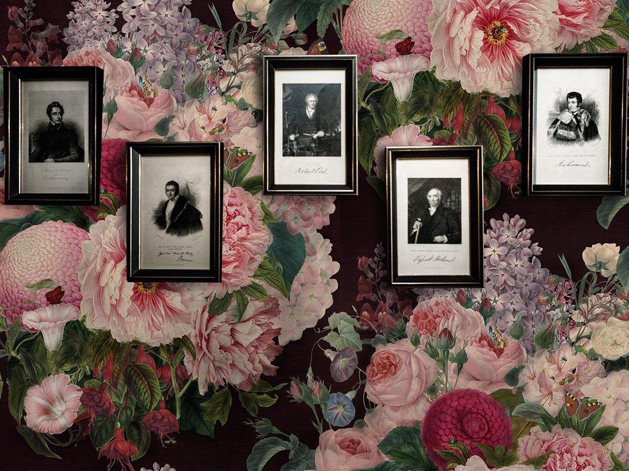 1280x960 Dark Floral Wallpaper, Dark wallpaper, Bedroom Decor
