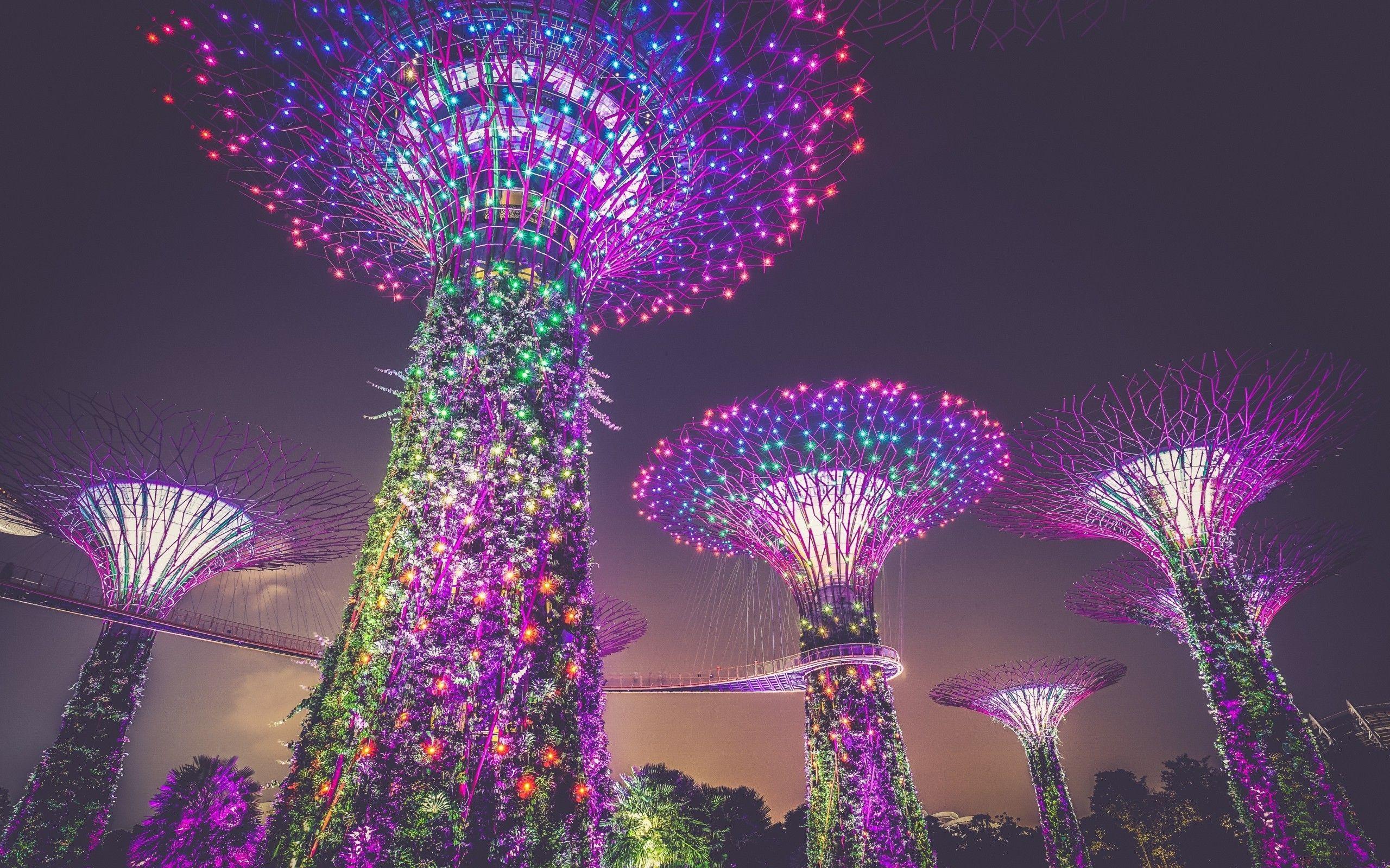 2560x1600 Download 2560x1600 Singapore, Architecture, Lights