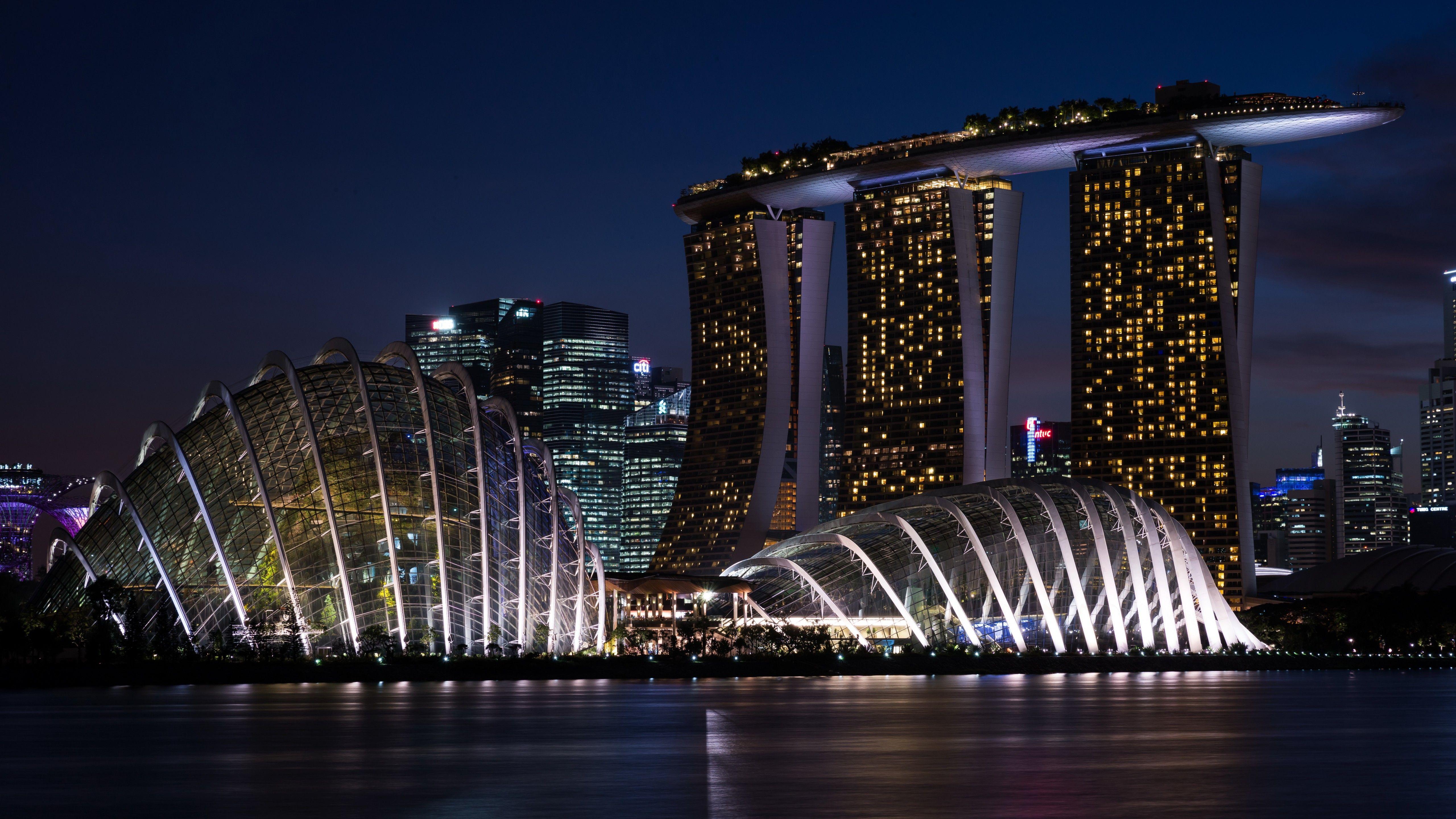 5120x2880 Wallpaper Gardens by the Bay, Marina Gardens, Singapore, 4K
