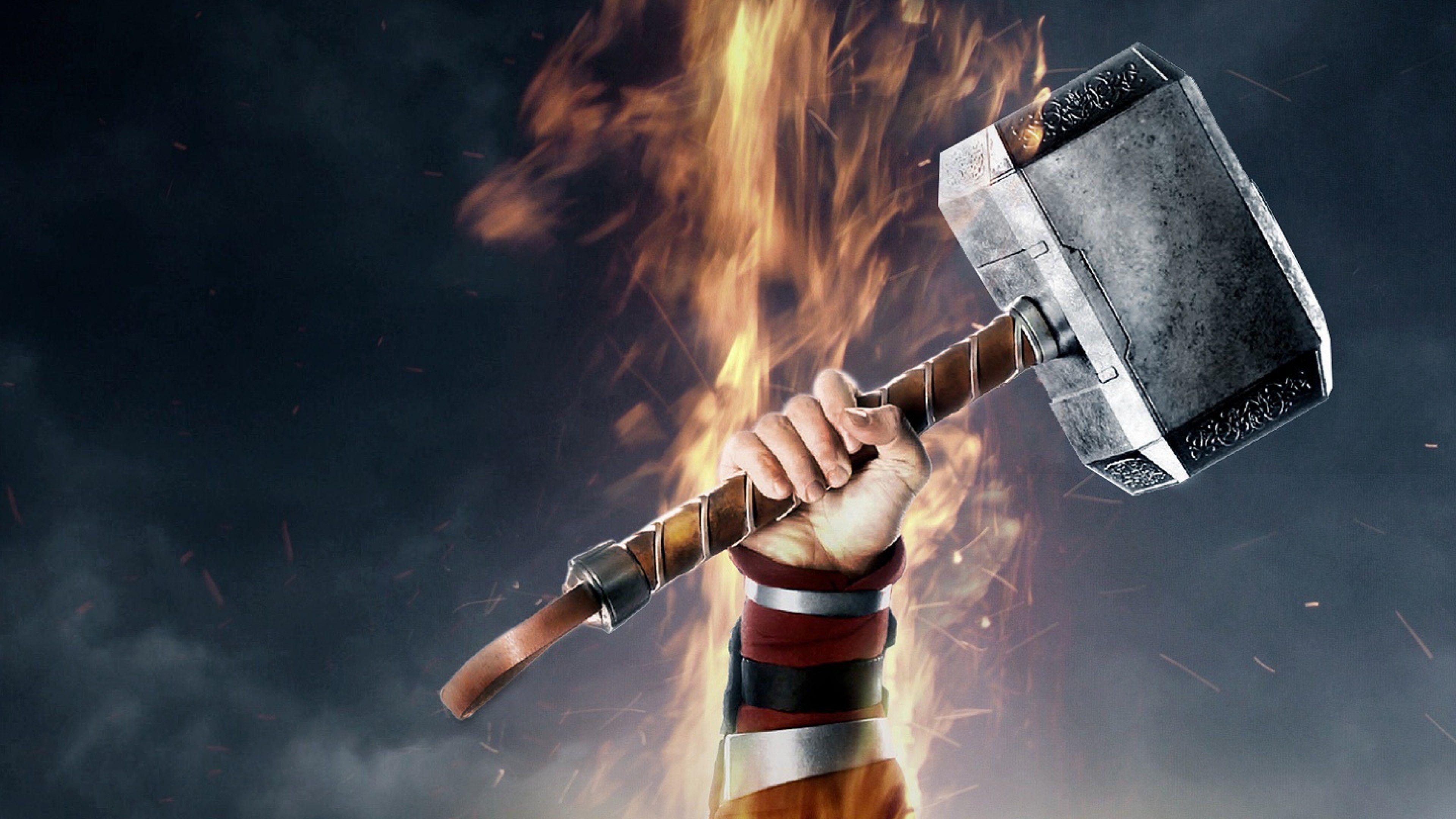 3840x2160 Thor Hammer Mjolnir Movie 4K Wallpaper