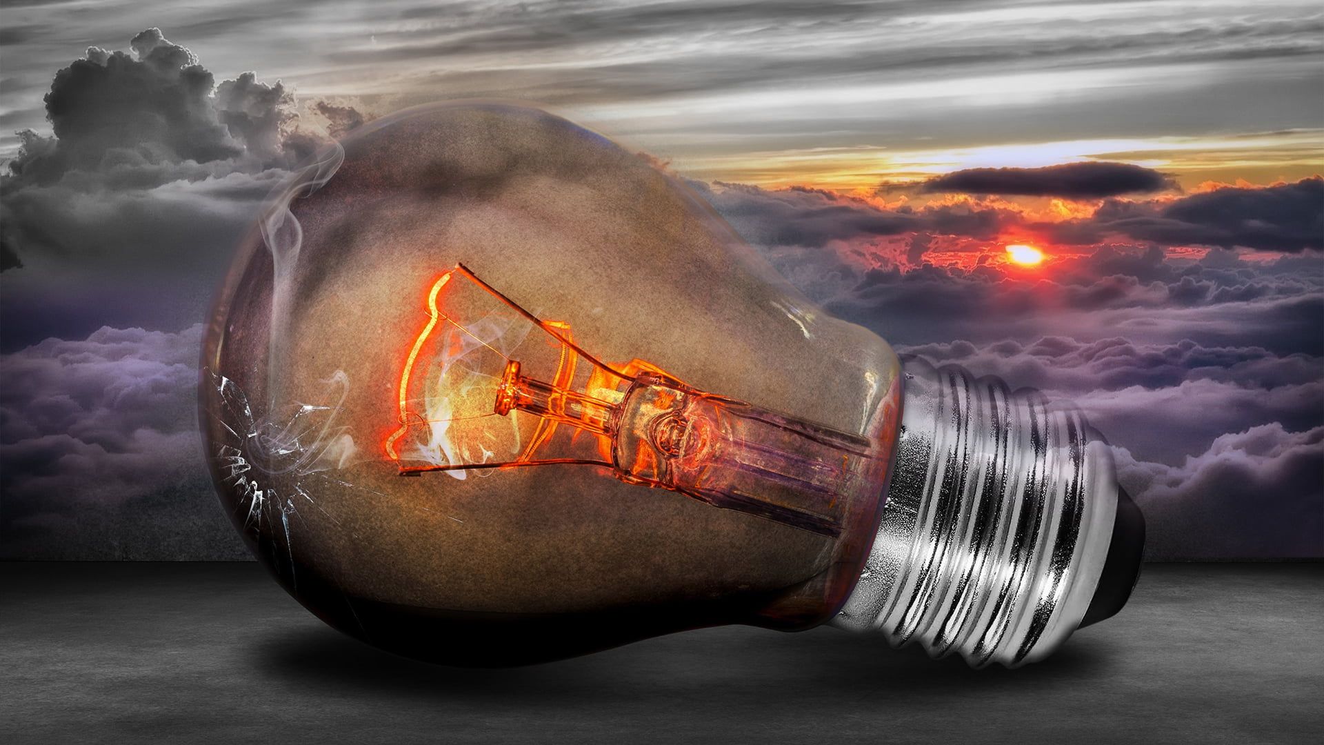1920x1080 LED bulb painting, shining, light bulb