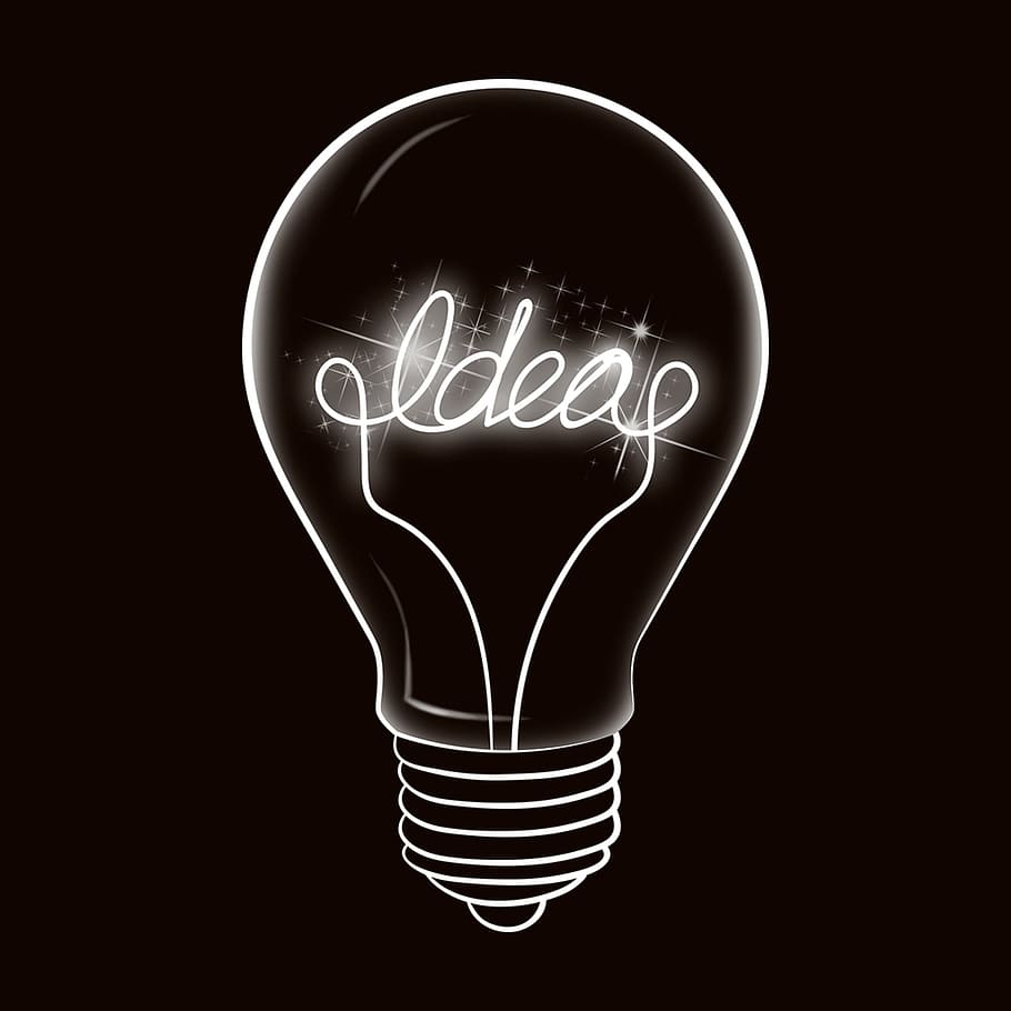 910x910 HD wallpaper: idea light bulb, post