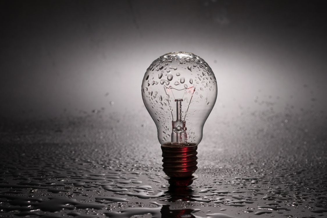 1125x750 Clear Glass Light Bulb, Background