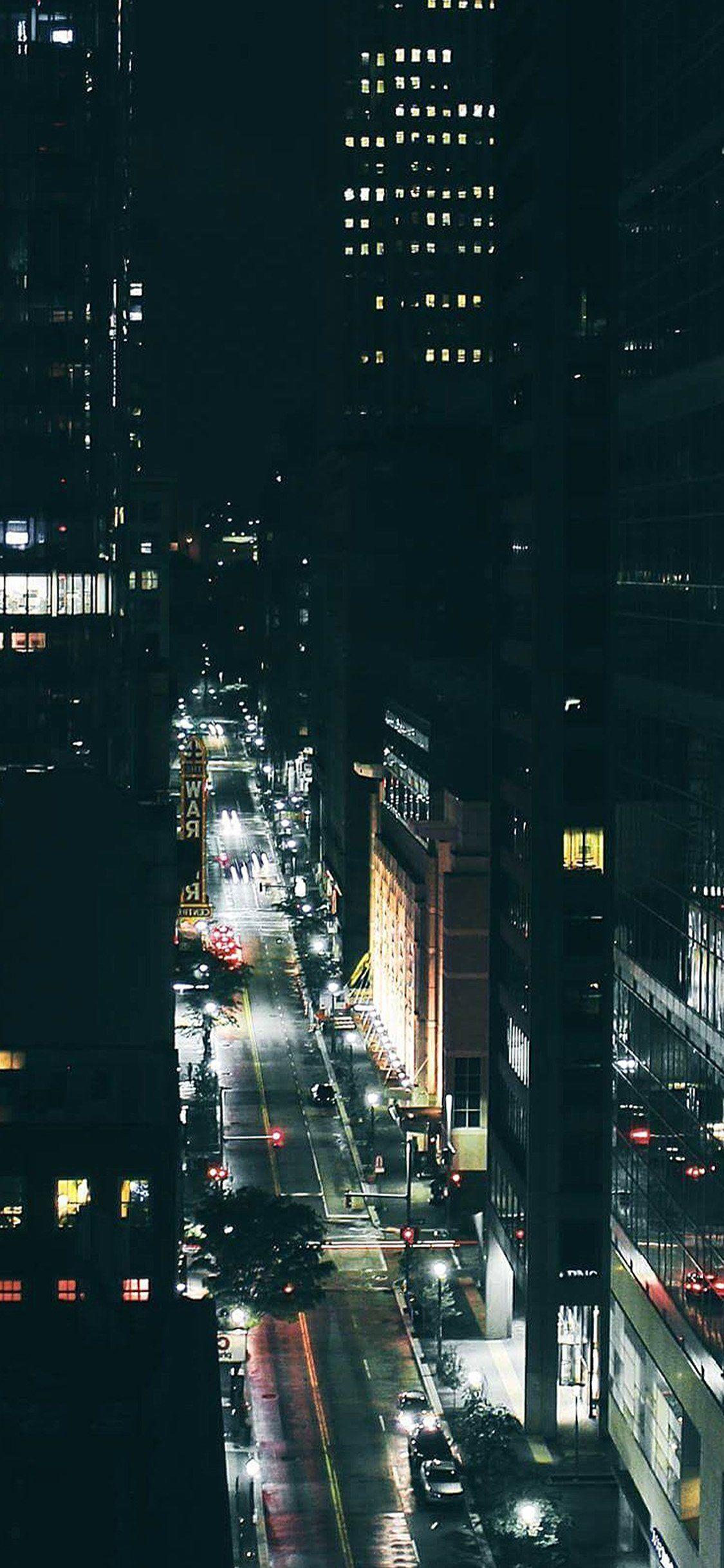 1125x2436 City night traffic dark iPhone X Wallpaper Free Download