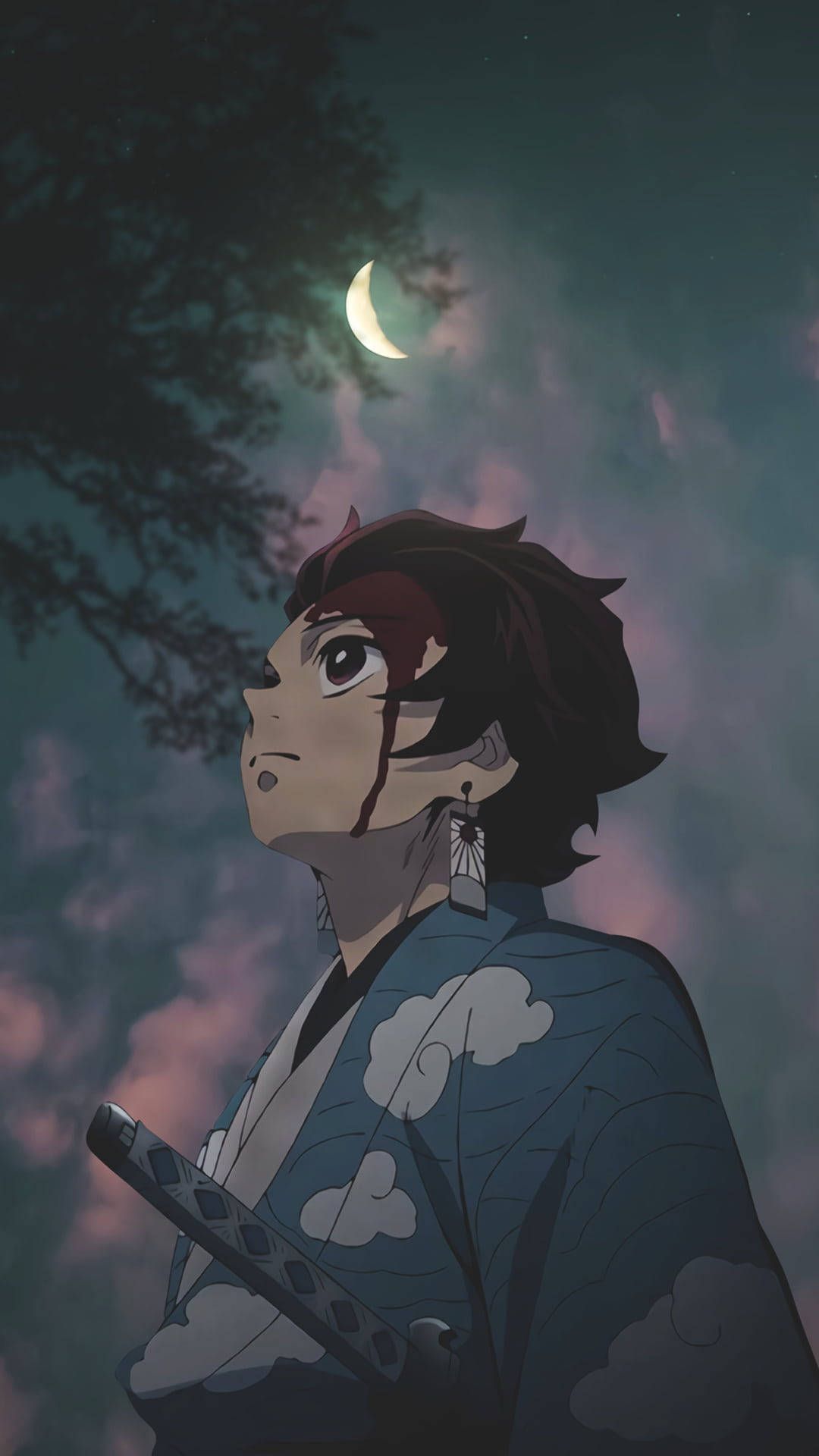 1080x1920 Demon Slayer Aesthetic Tanjiro Moon