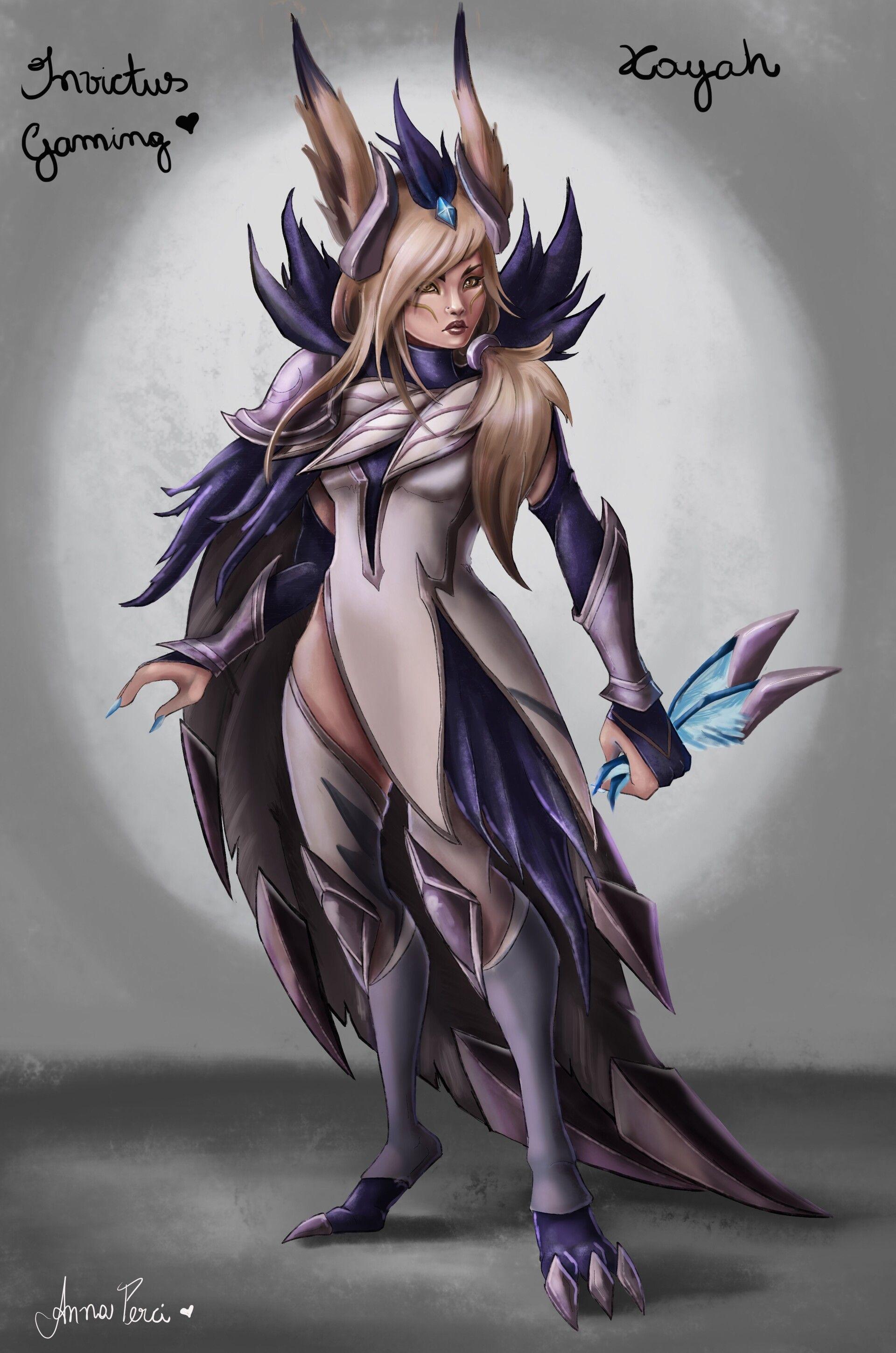 1920x2899 Invictus Skin Xayah Game Art