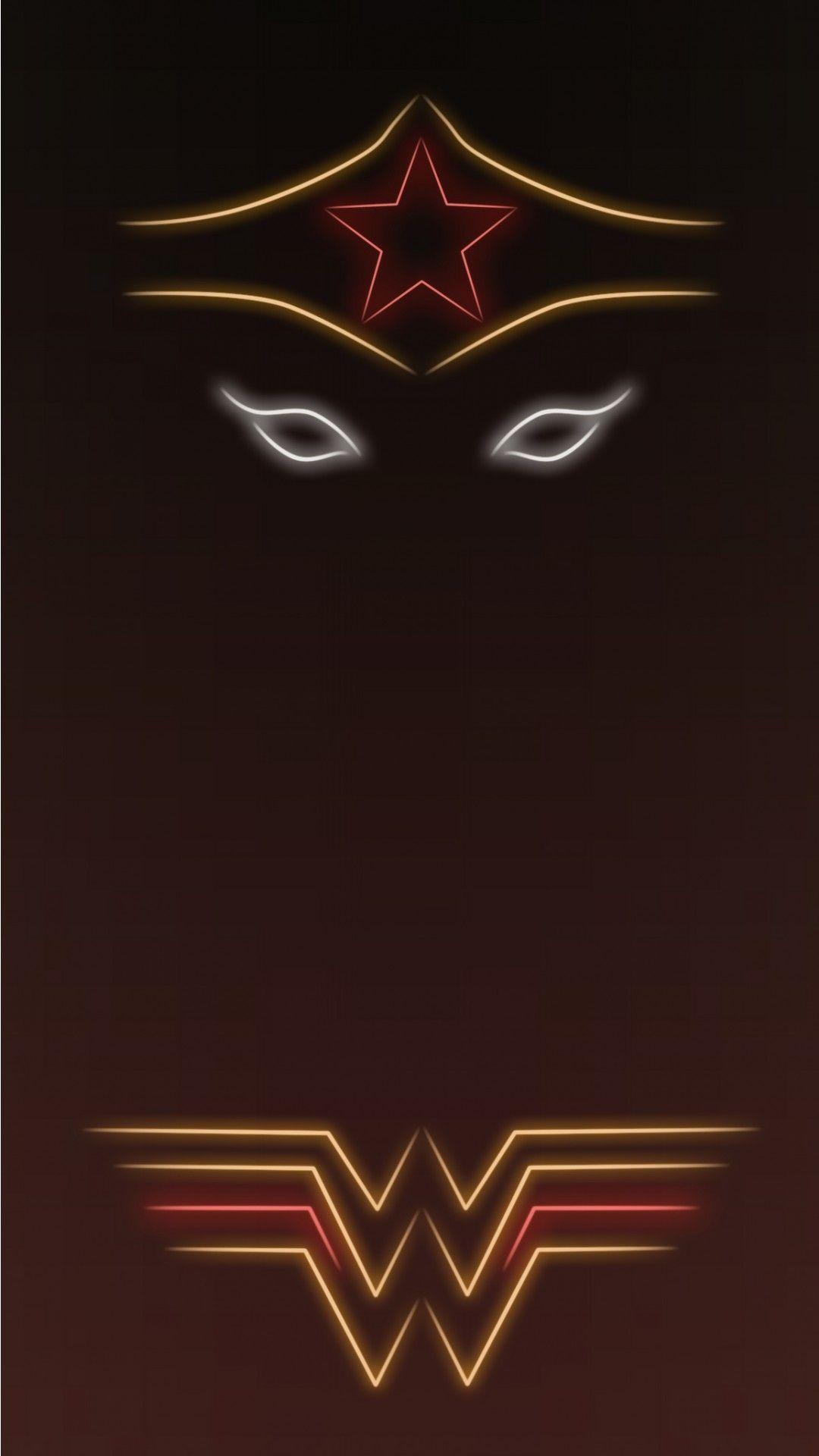 Hình nền 1080x1920 Neon Light Superheroine Wonder Woman 1080 x 1920