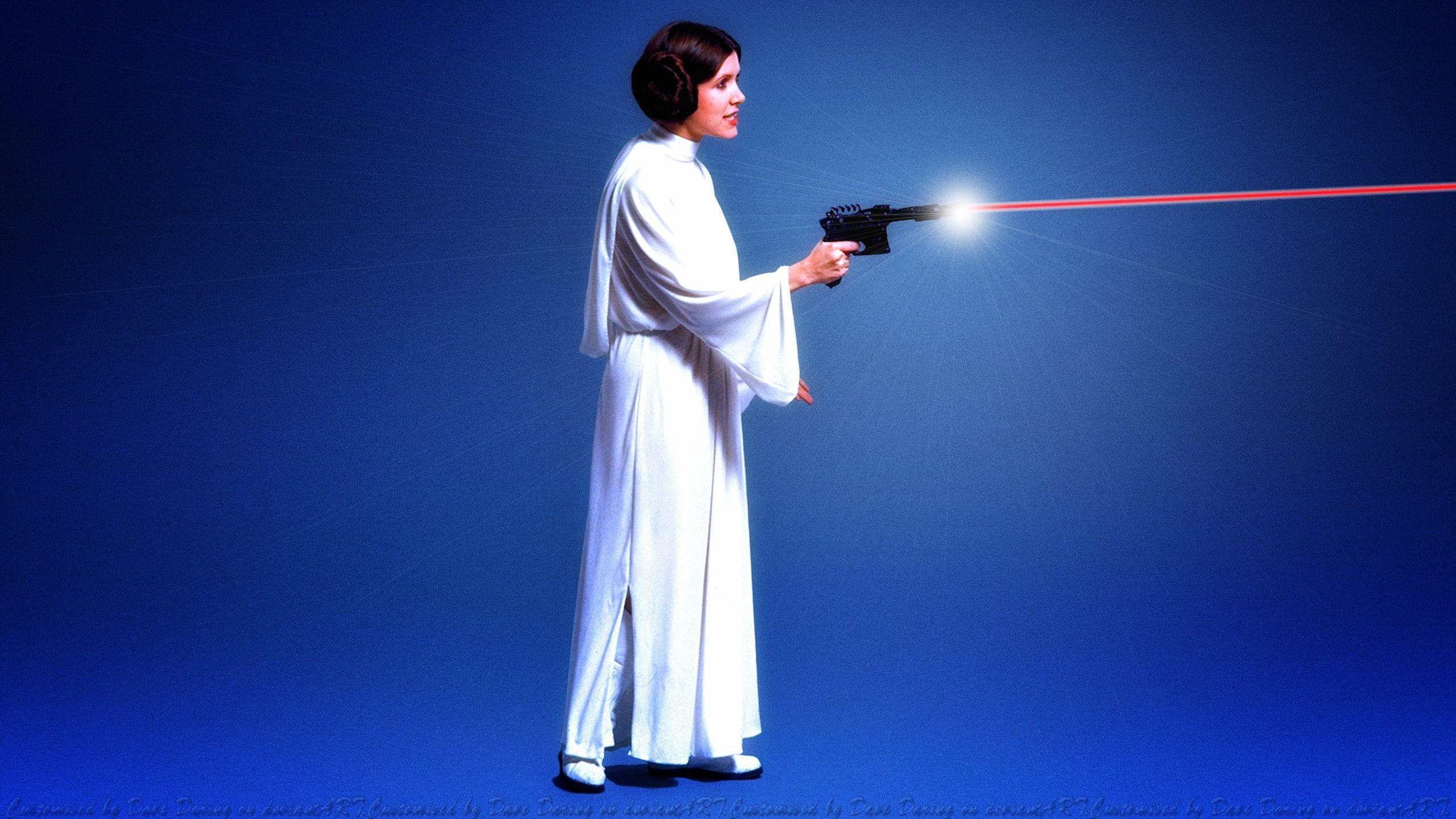 2560x1440 Carrie Fisher Princess Leia XV By Dave Daring
