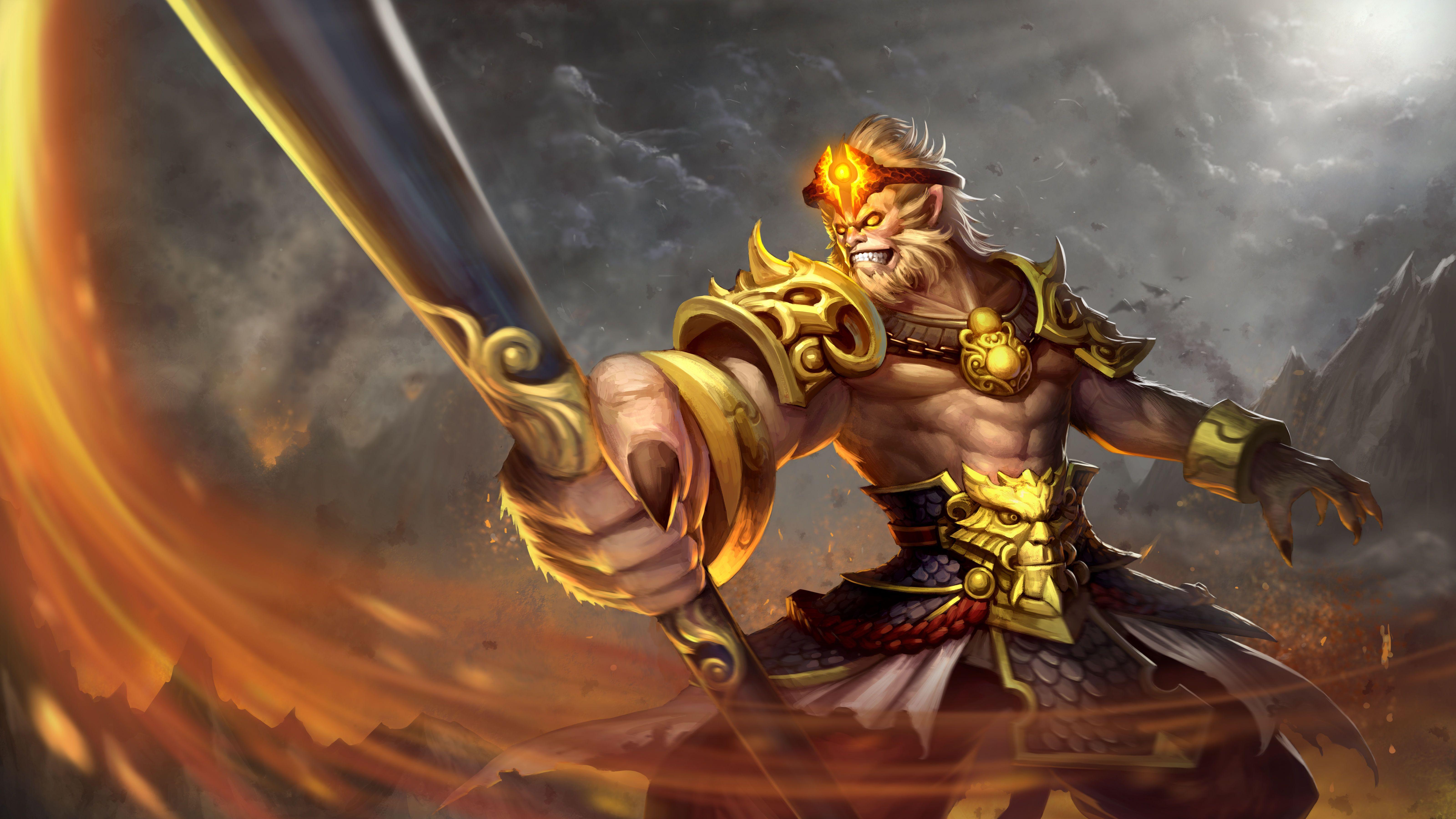 6400x3600 Zhou Xingchi Sun Wukong Monkey King Dota 2 Skin Art
