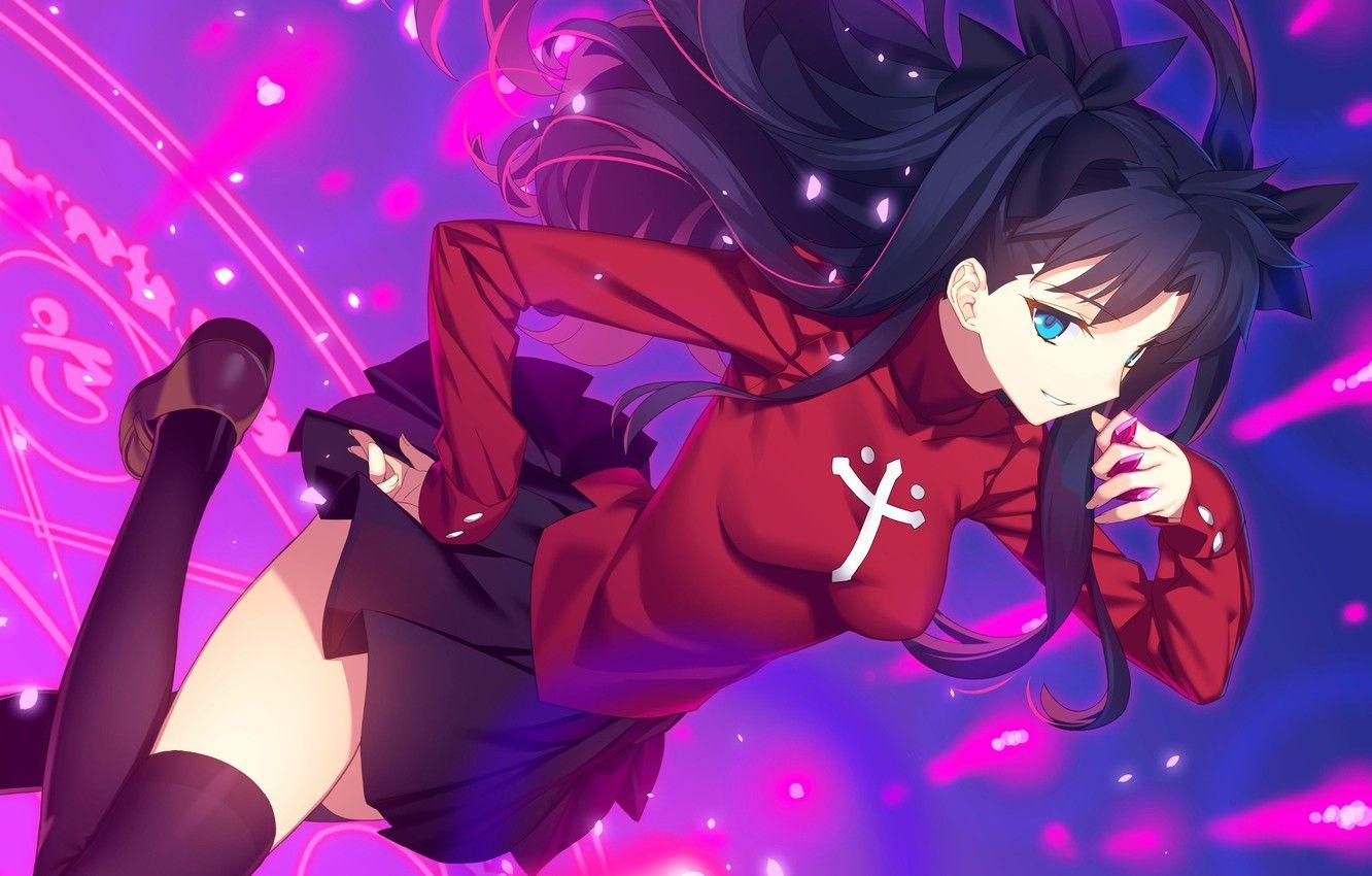 1332x850 Wallpaper girl, brunette, Tohsaka Rin, Fate / Stay Night
