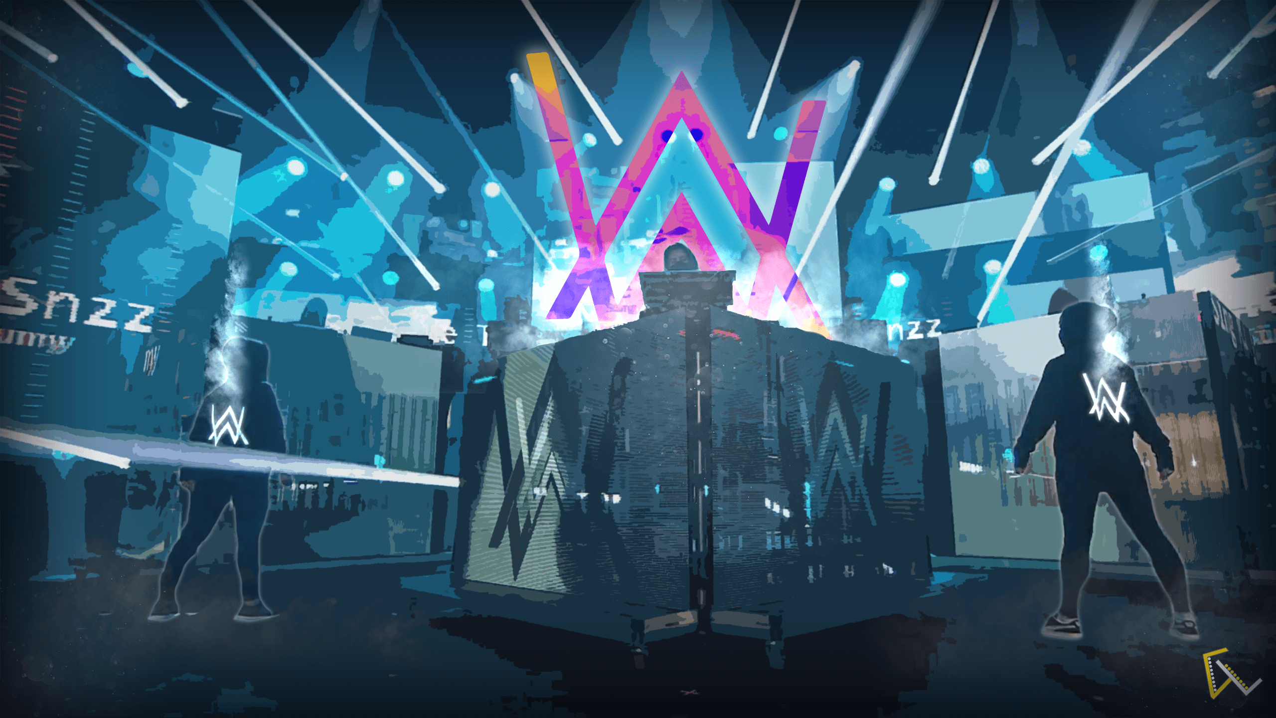 2560x1440 Alan Walker Logo Wallpaper