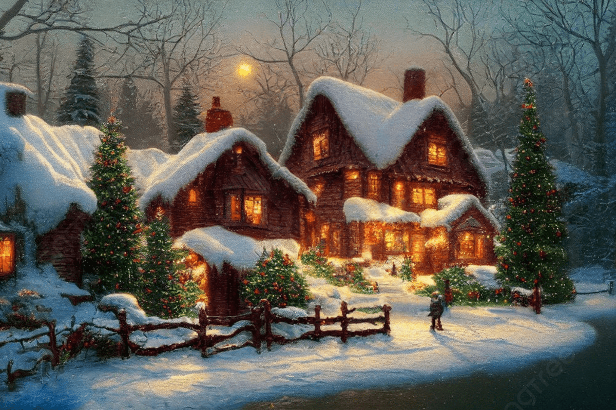 1200x799 Christmas Cottage Background Image, HD