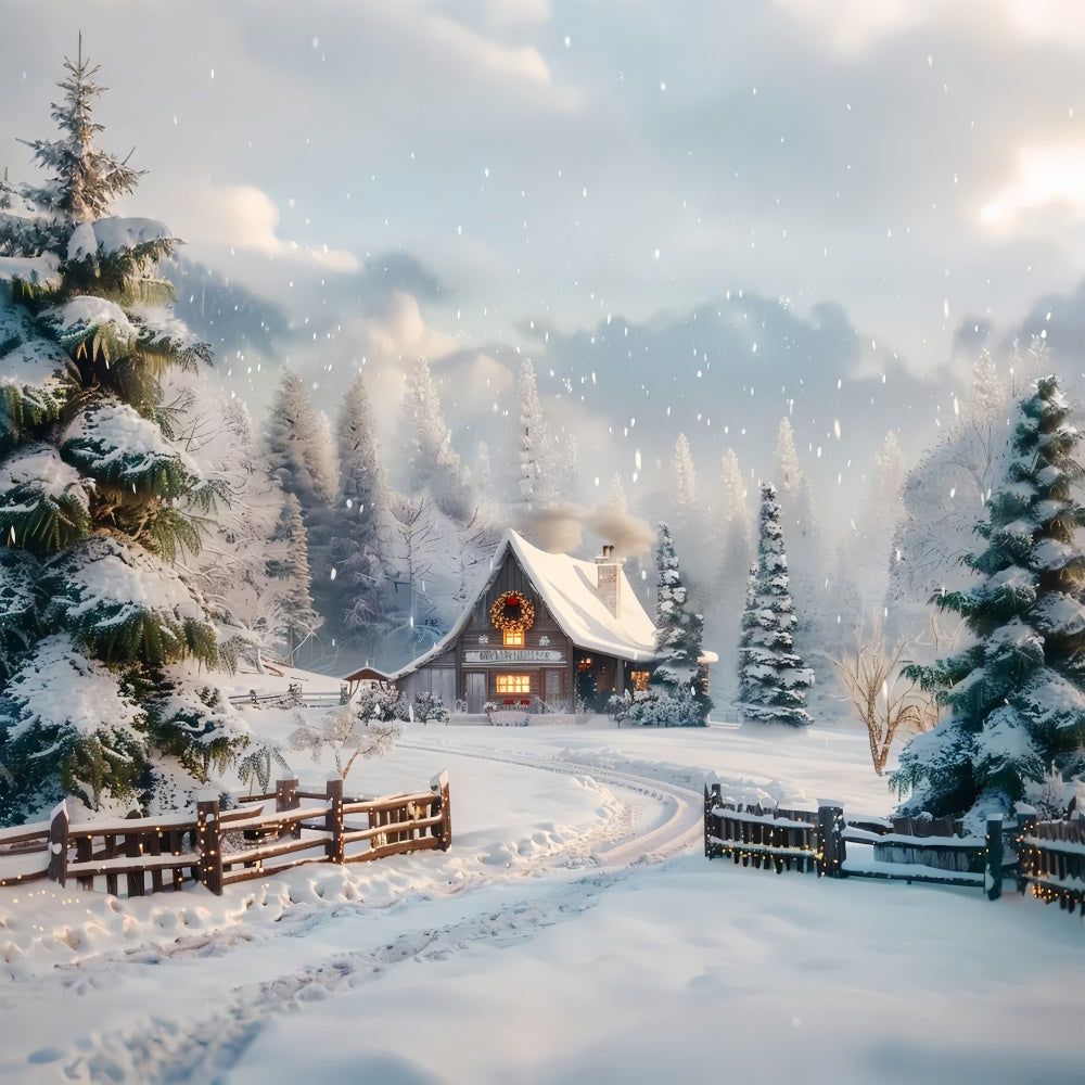 1000x1000 Cozy Christmas Cabin in the Snow