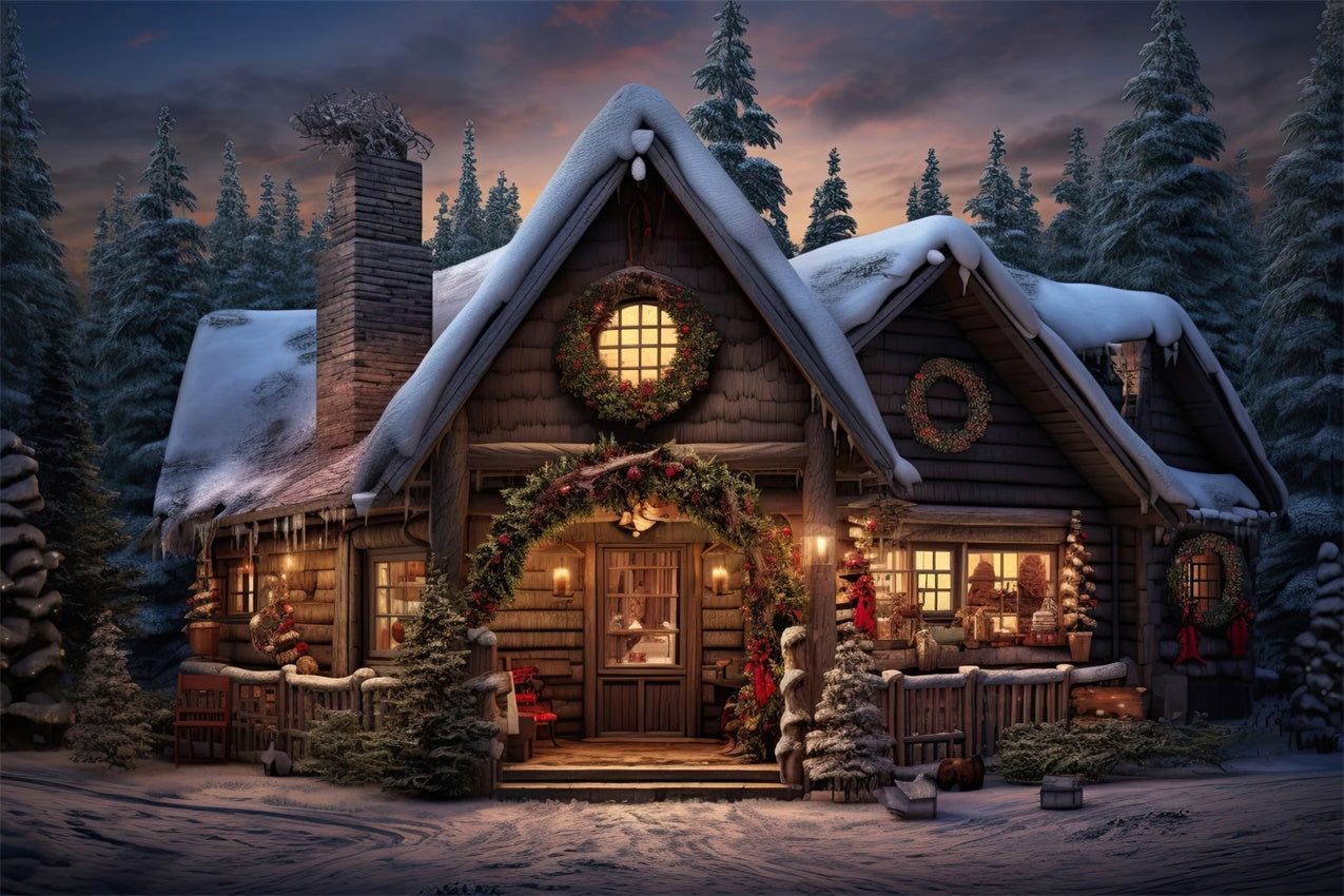 1275x850 Christmas Warm Woodland Cottage