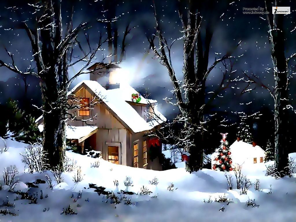 1024x768 Christmas Scene wallpaper. Christmas