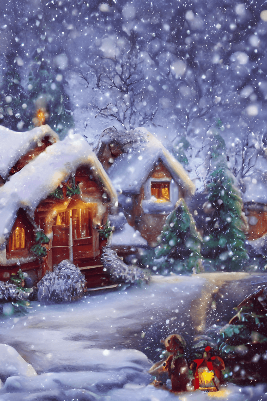 1024x1536 Christmas Cottage Graphic · Creative