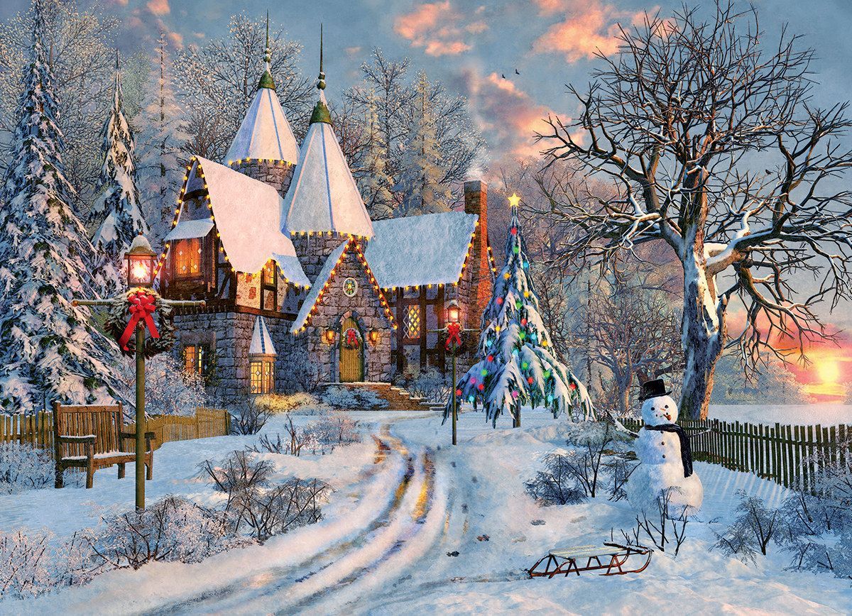 1200x868 Christmas Cottage, 1000 Pieces