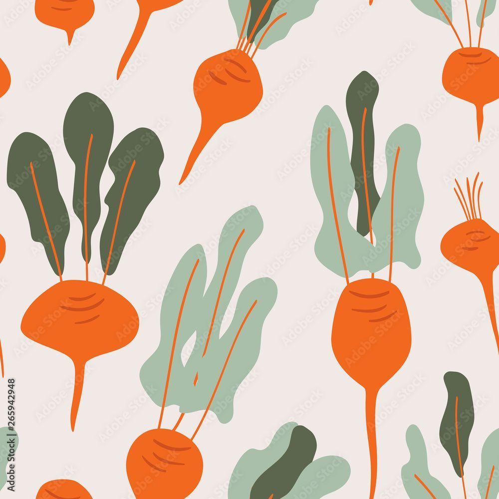 1000x1000 Beets doodle seamless vector pattern