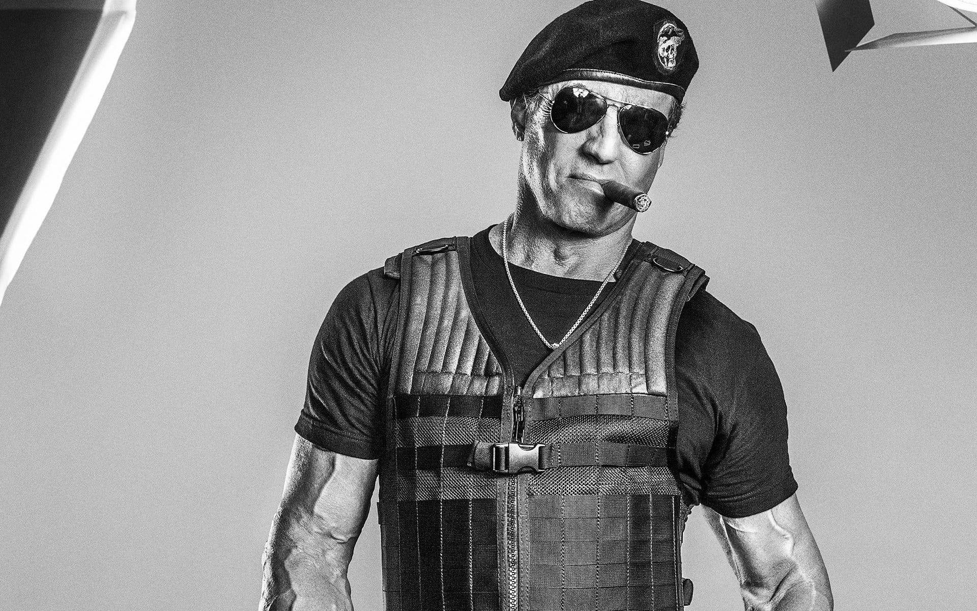 1920x1200 Sylvester Stallone, Sylvester Stallone, monochrome, movies