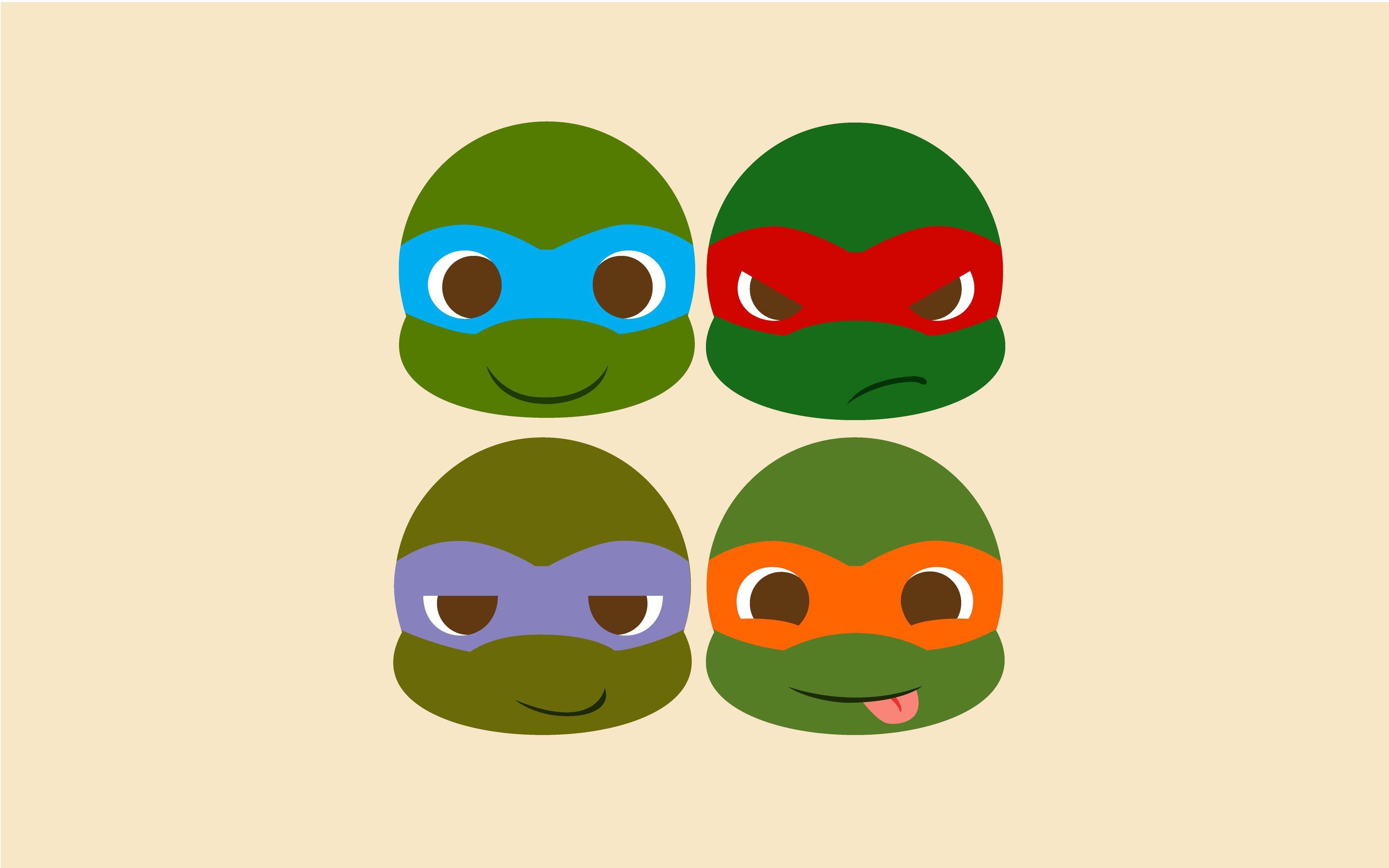 4000x2500 TMNT digital illustration, minimalism, Teenage Mutant Ninja