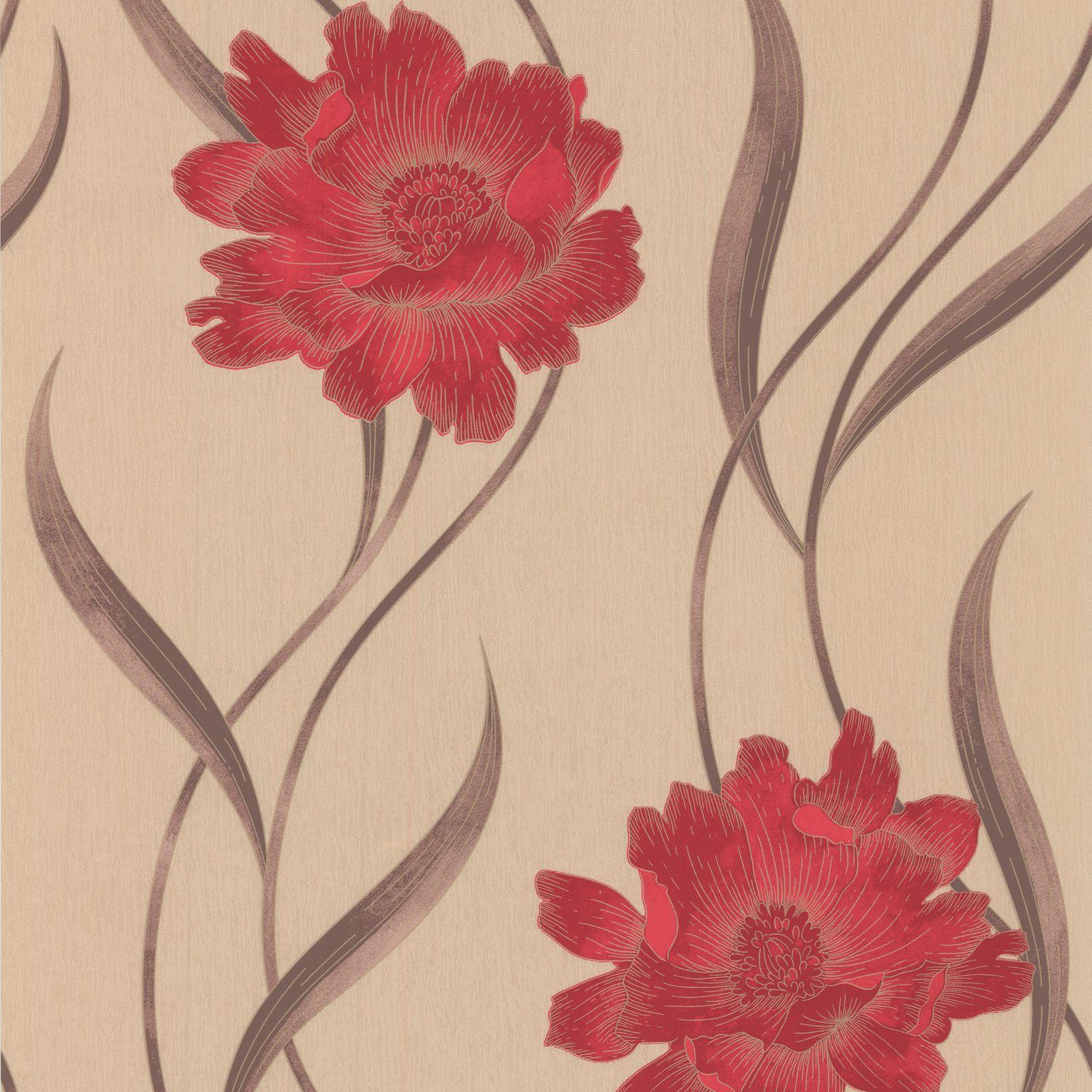 1600x1600 Graham & Brown Superfresco Beige & red Poppy Wallpaper. Departments. DIY at B&Q
