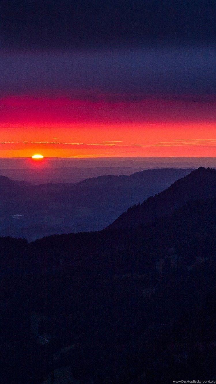 750x1334 Full HD Mountain Sea Sunset Sky Hình nền iPhone 6 Plus