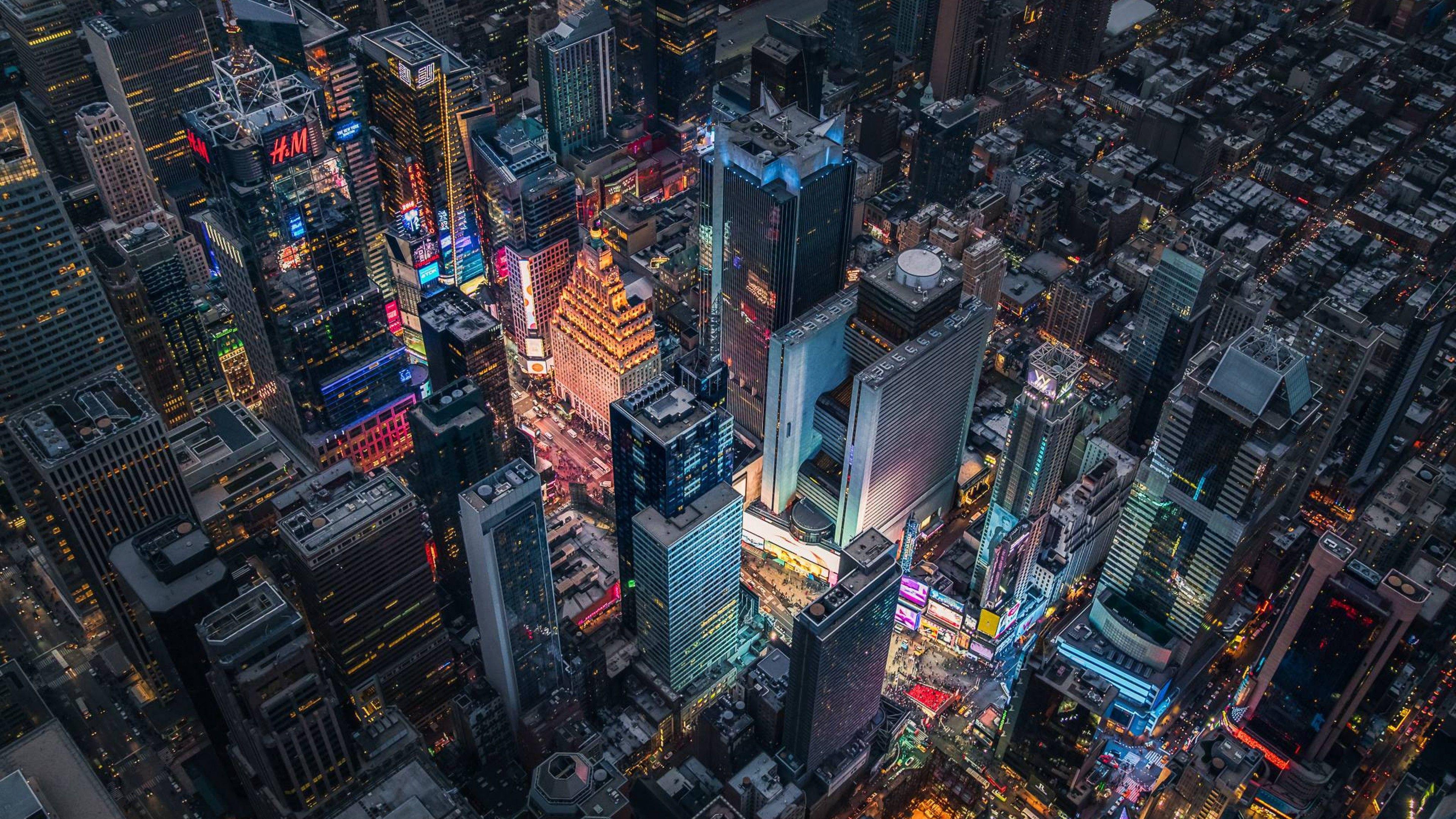 3840x2160 Times Square Birds Eye View Full HD Wallpaper 4K Ultra HD