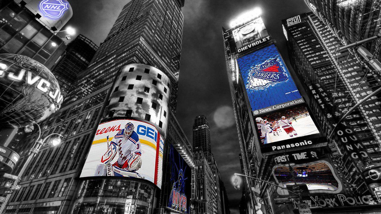 1280x720 New York Rangers Times Square Wallpaper By Realyze Desktop