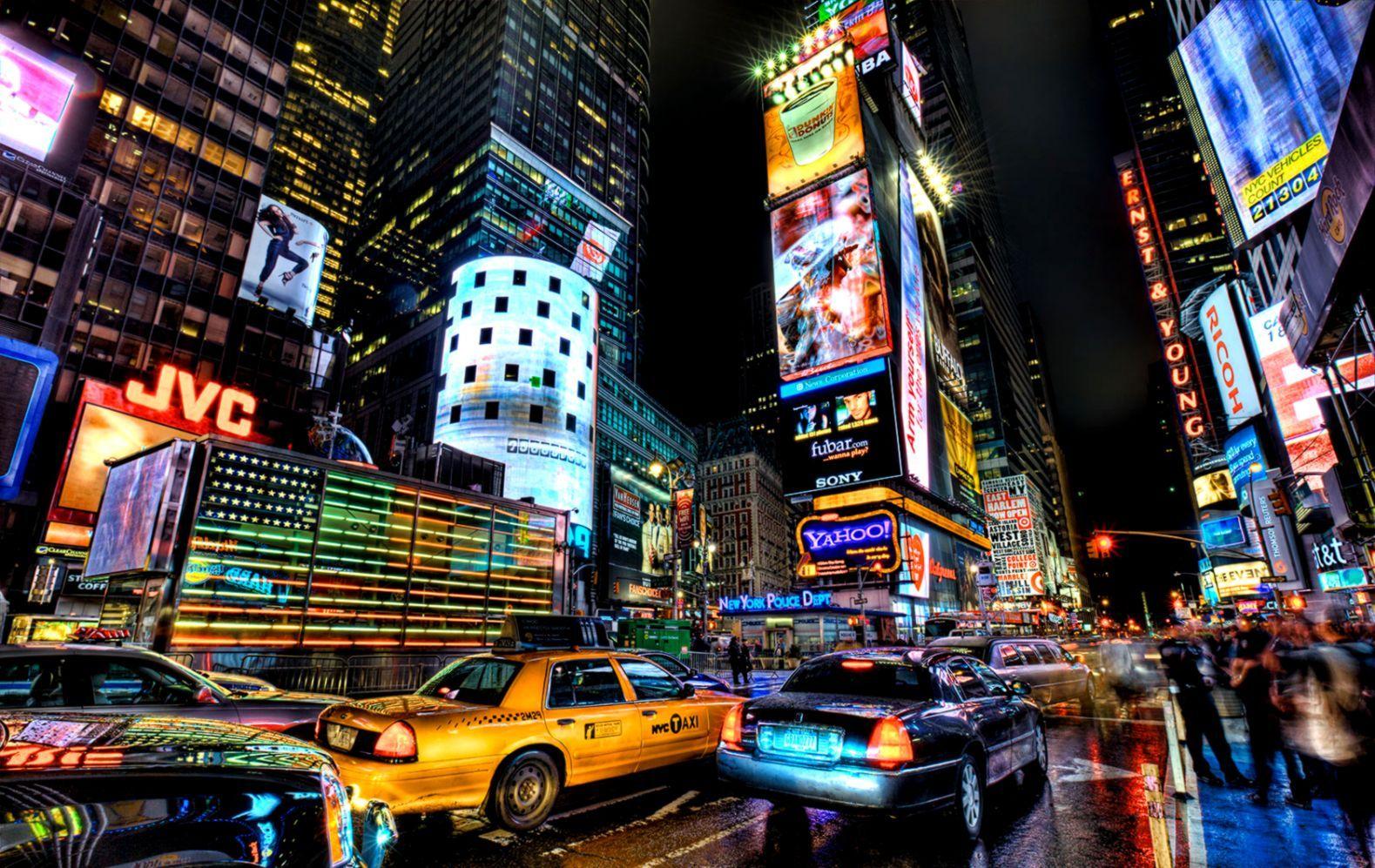 1579x997 New York Square Night HD Wallpaper