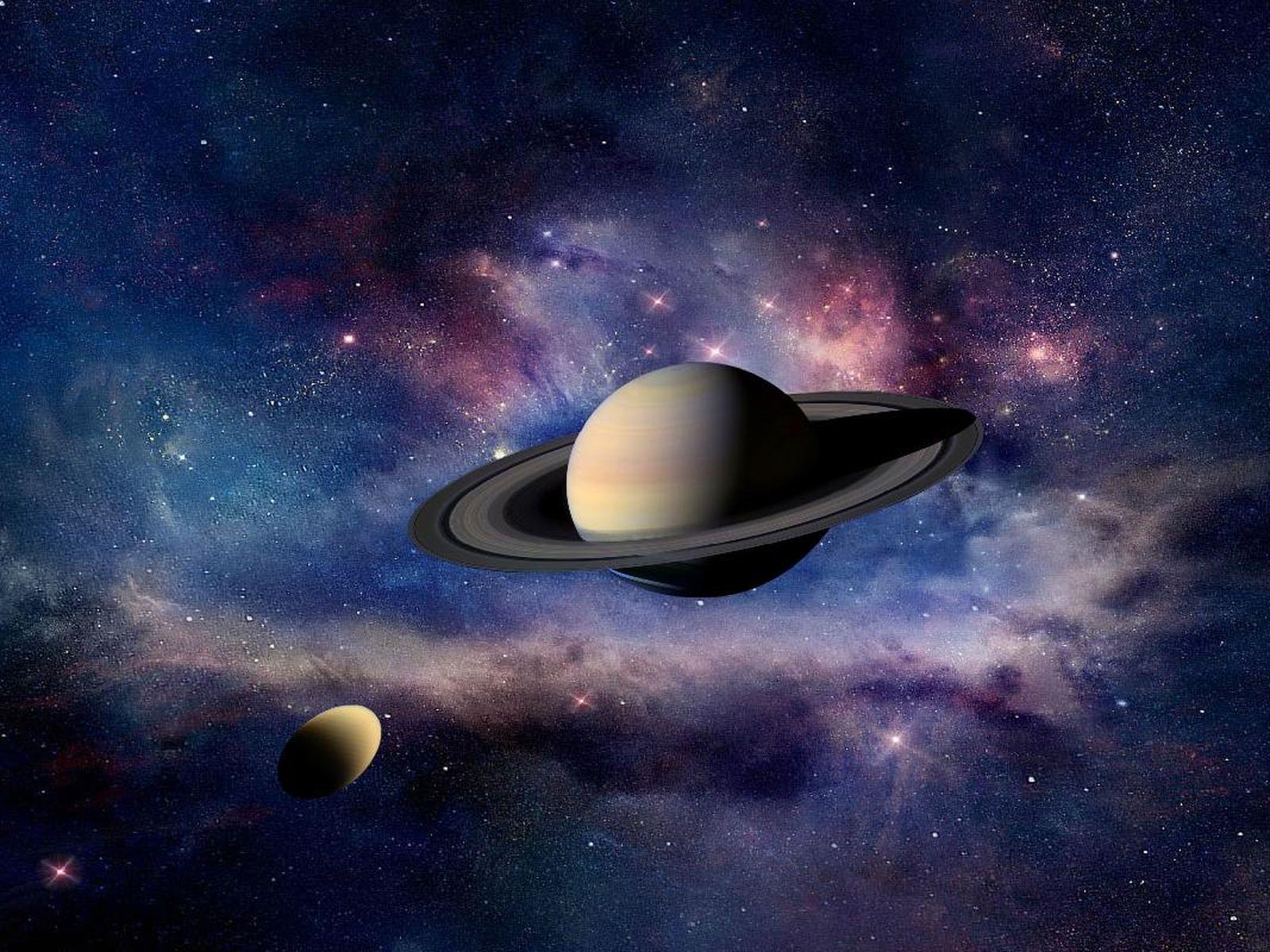 1600x1200 Saturn with her Moon [1920X1080]