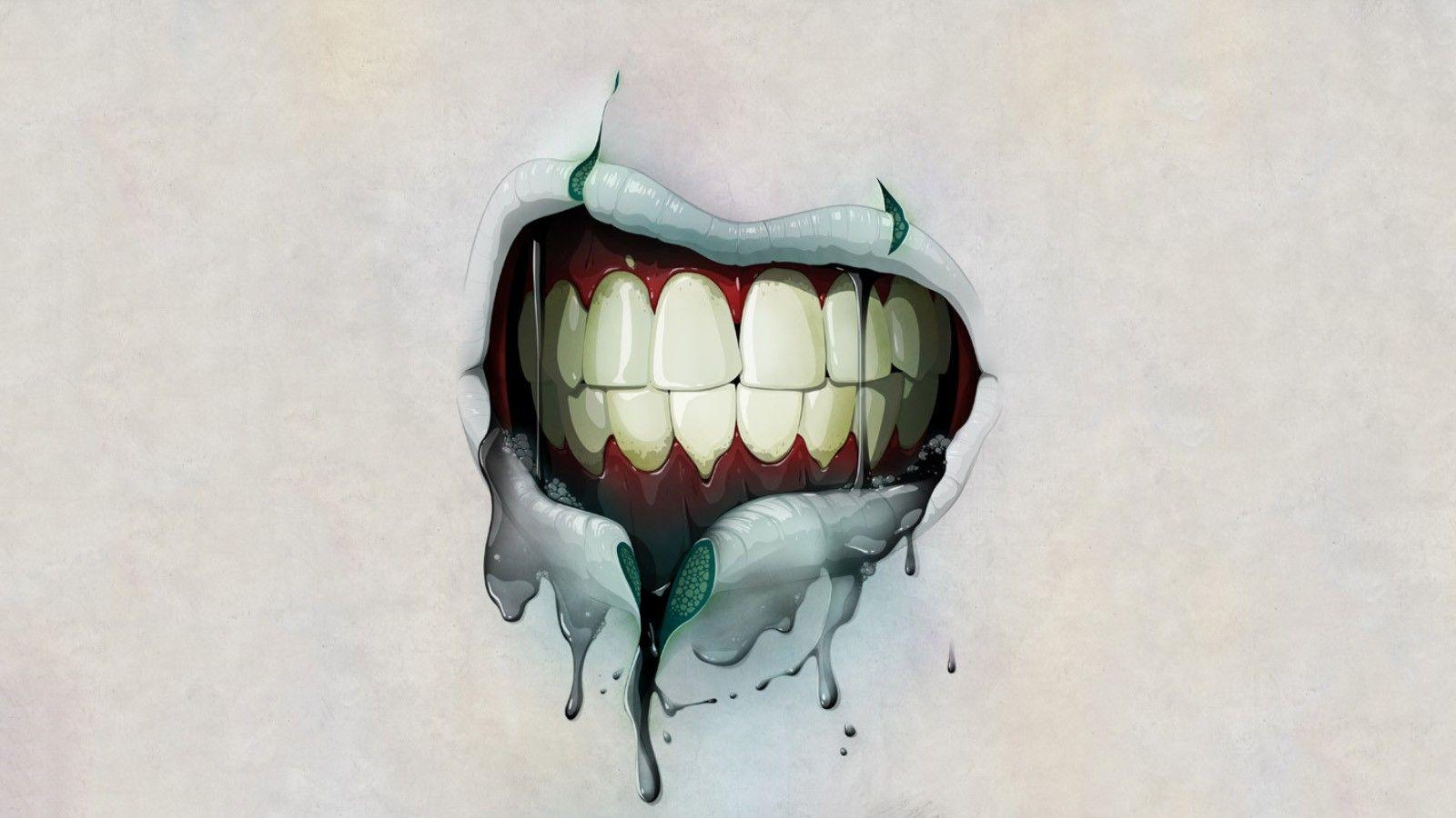 1600x900 mouth, Creepy, Zombie, Teeth Wallpaper HD / Desktop