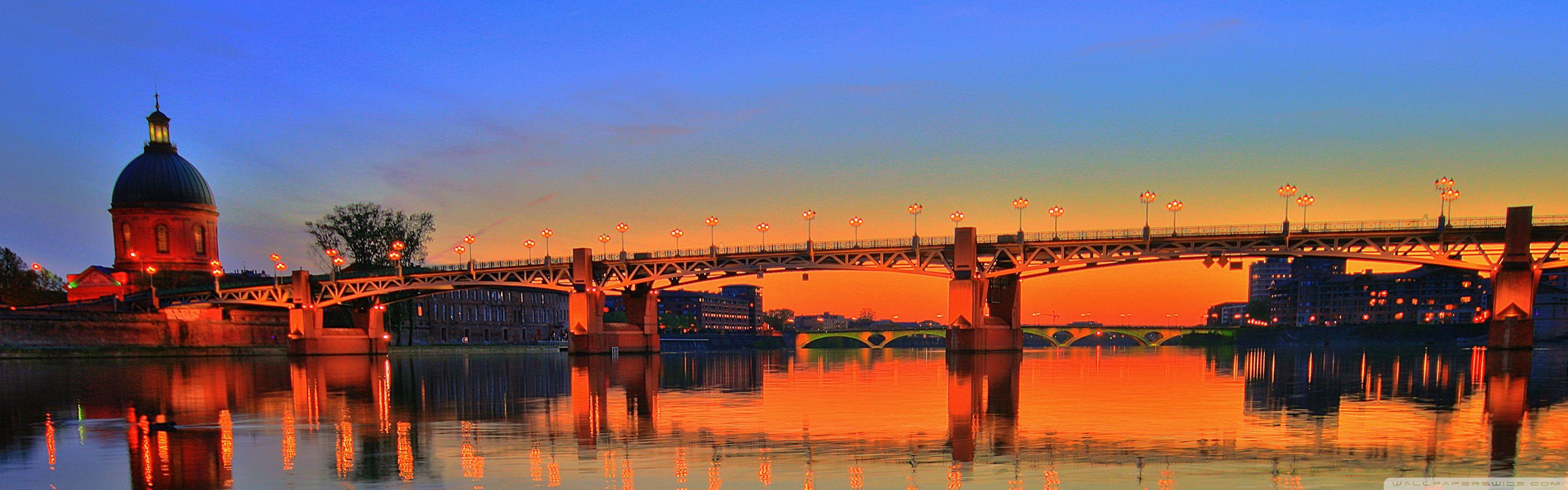 3360x1050 Toulouse Sunset ❤ 4K HD Desktop Wallpaper for 4K Ultra HD