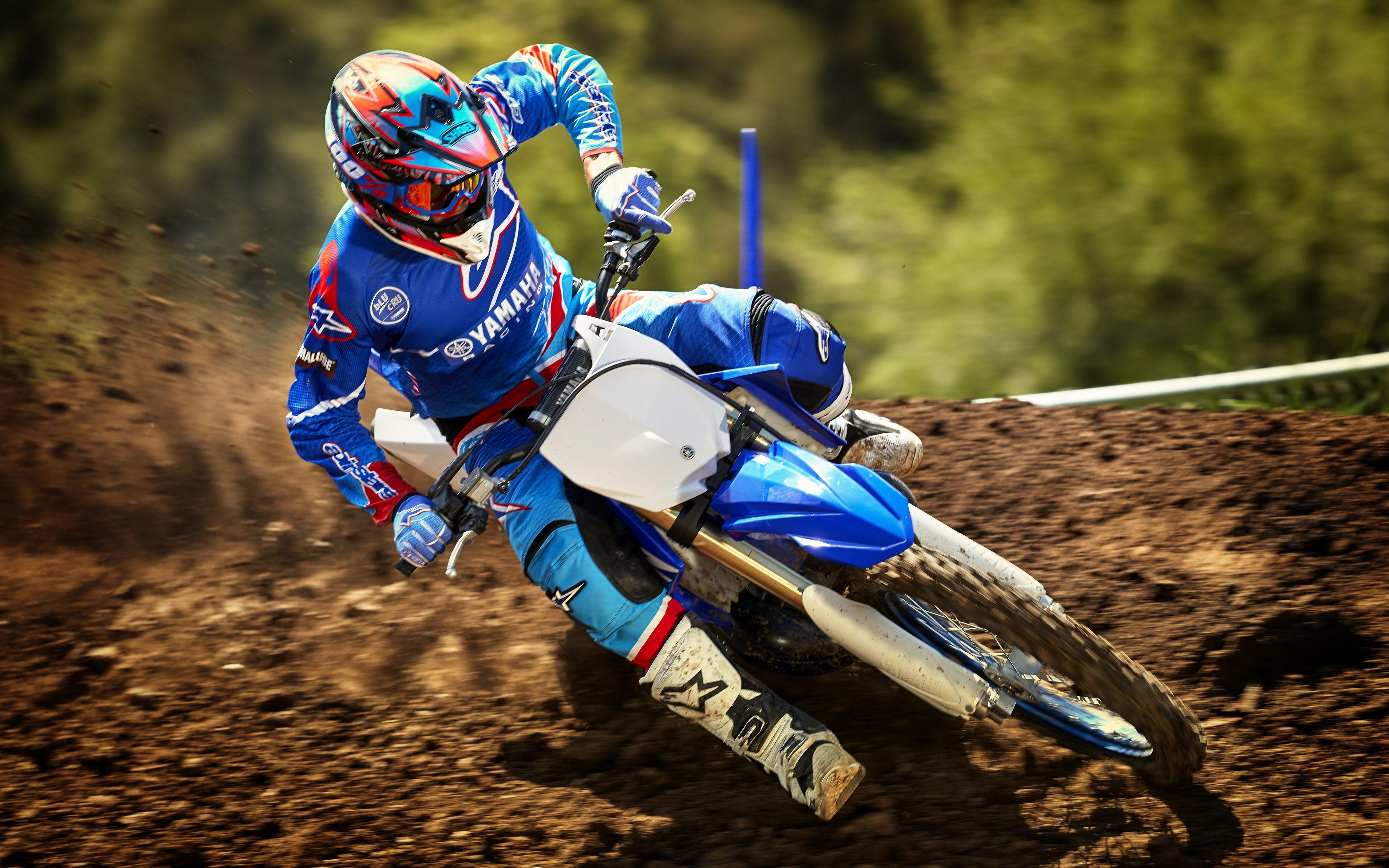 4000x2500 Yamaha YZ250 Motocross Motorcycle 4K Wallpaper. HD
