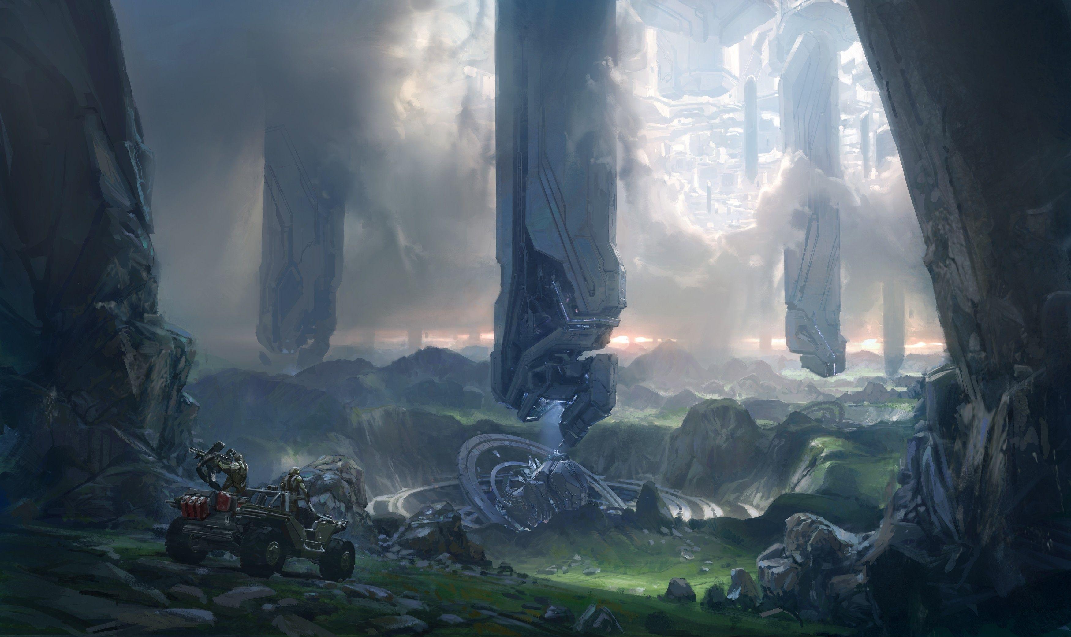 3500x2083 Video Games Futuristic Artwork Halo 4 Wallpaper