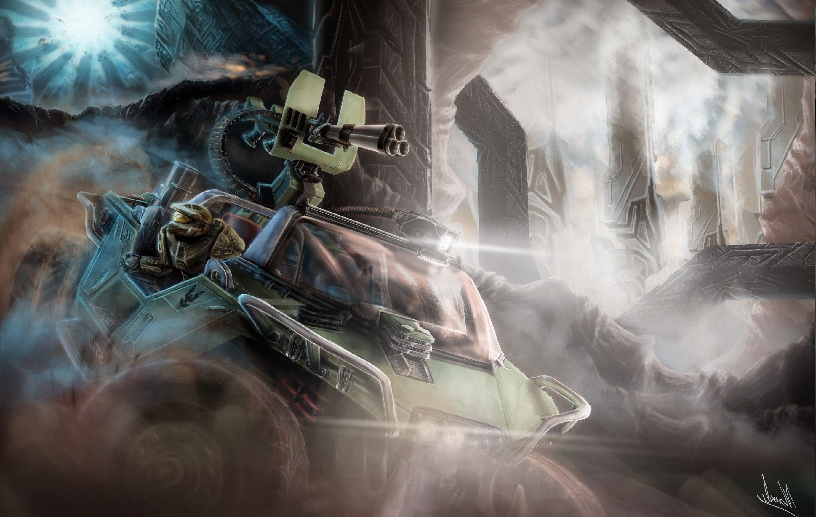 2754x1746 Halo, Master Chief, Halo Warthog, Video Games, Artwork
