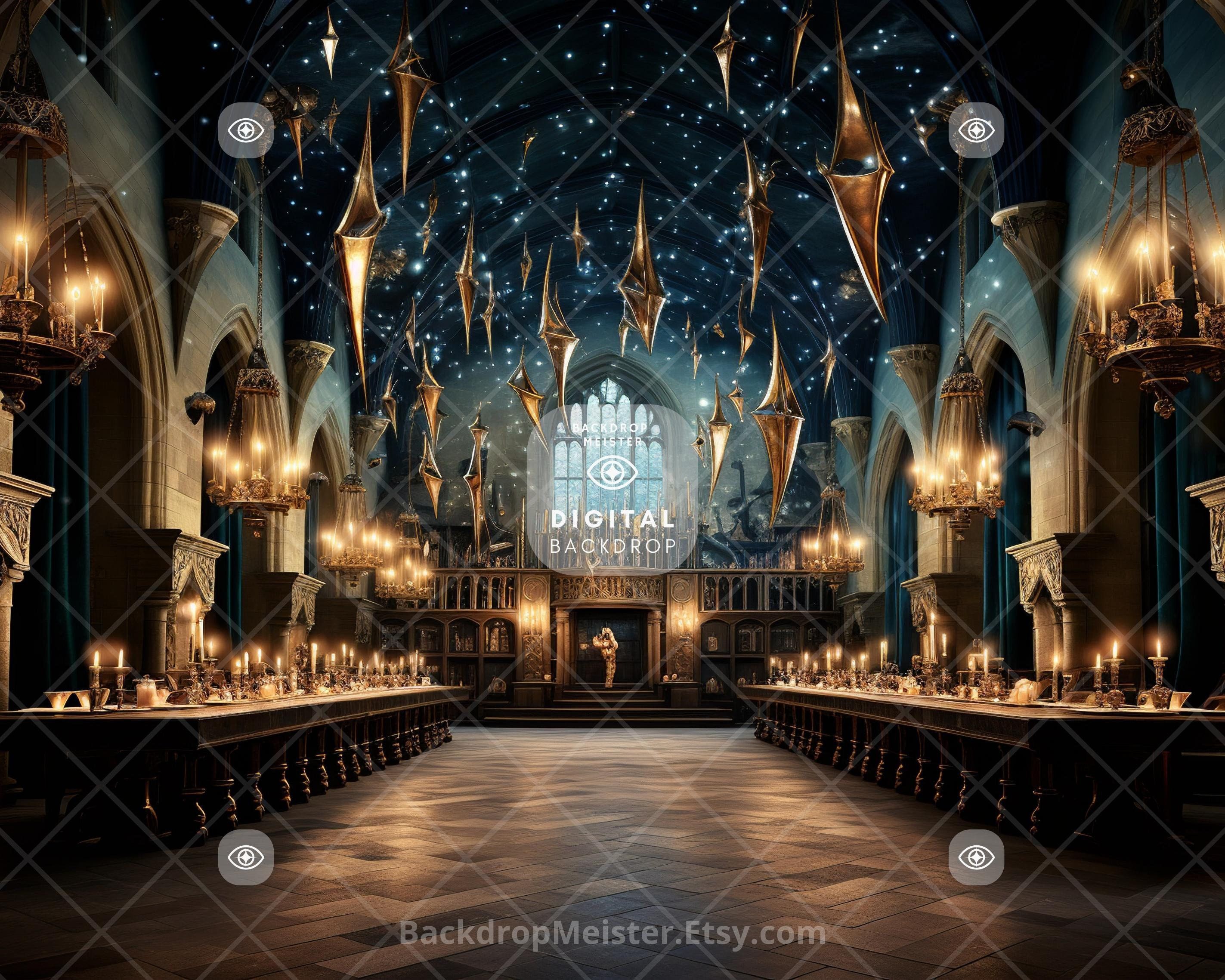 2846x2278 Great Wizard Hall Backdrop Digital
