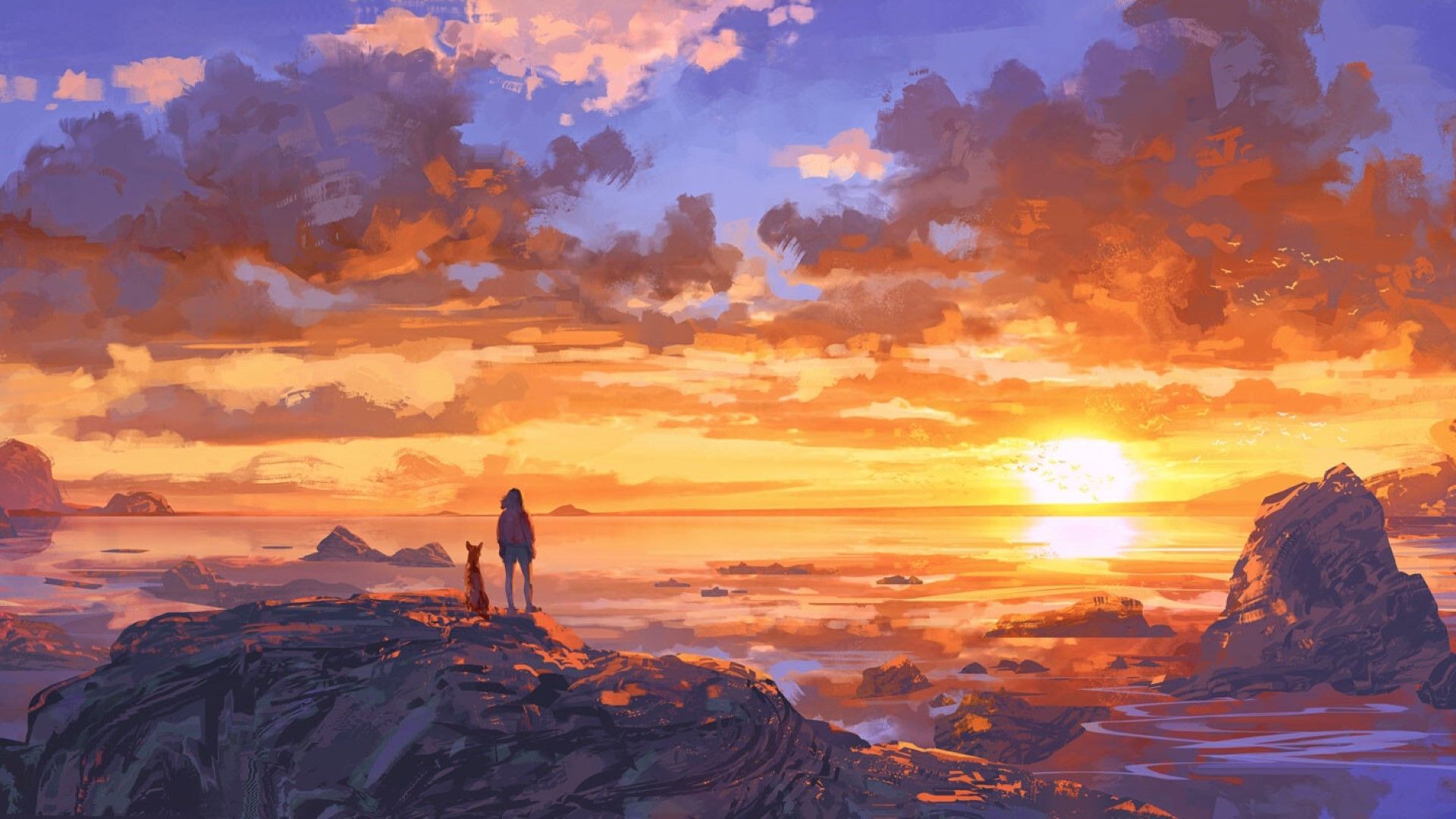 1920x1080 Distant Sunset [1920 x 1080]