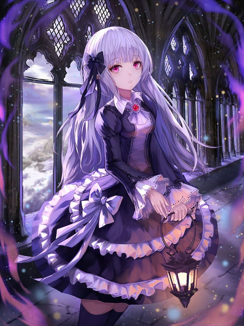 800x1067 Gothic Lolita, purple, goth, anime, HD