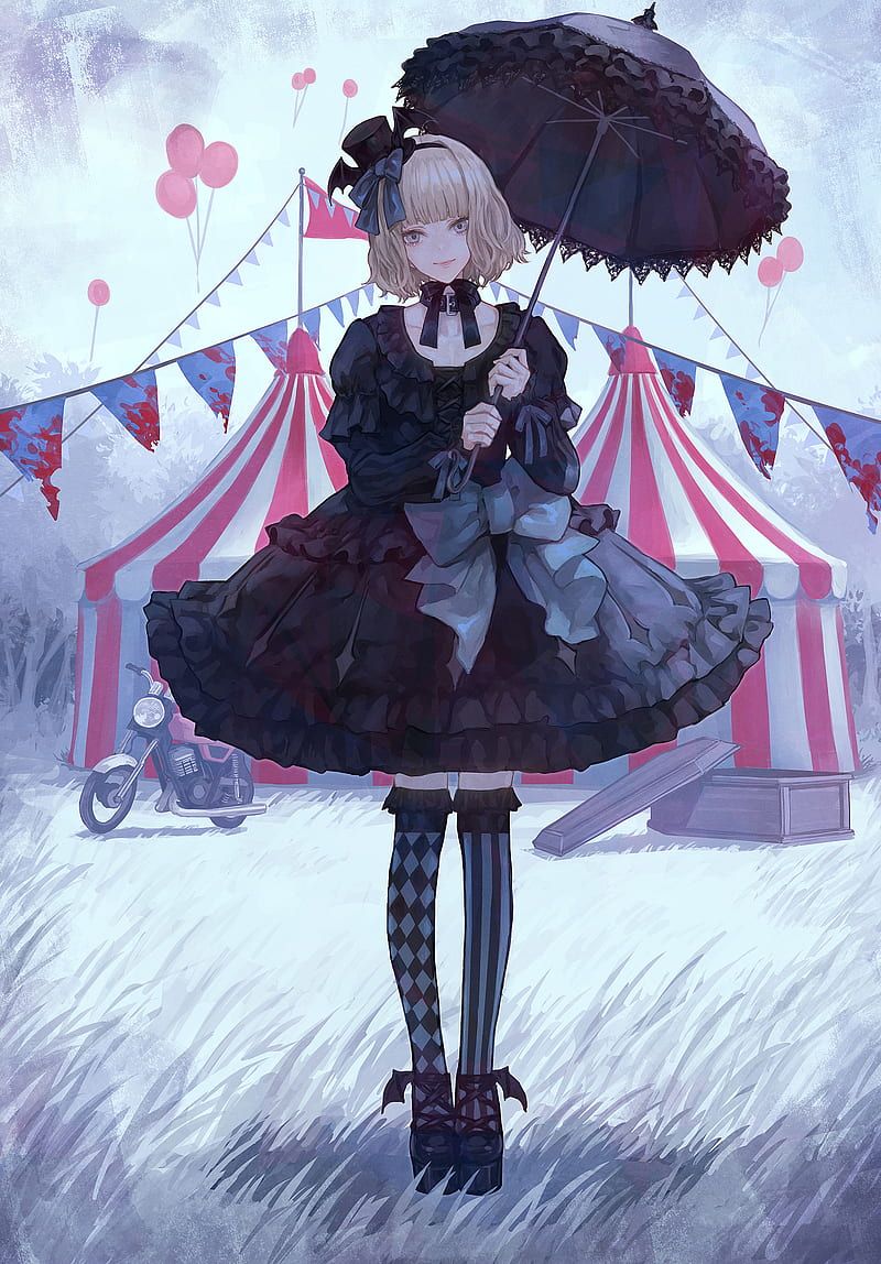 800x1148 Anime, anime girls, short hair, gothic