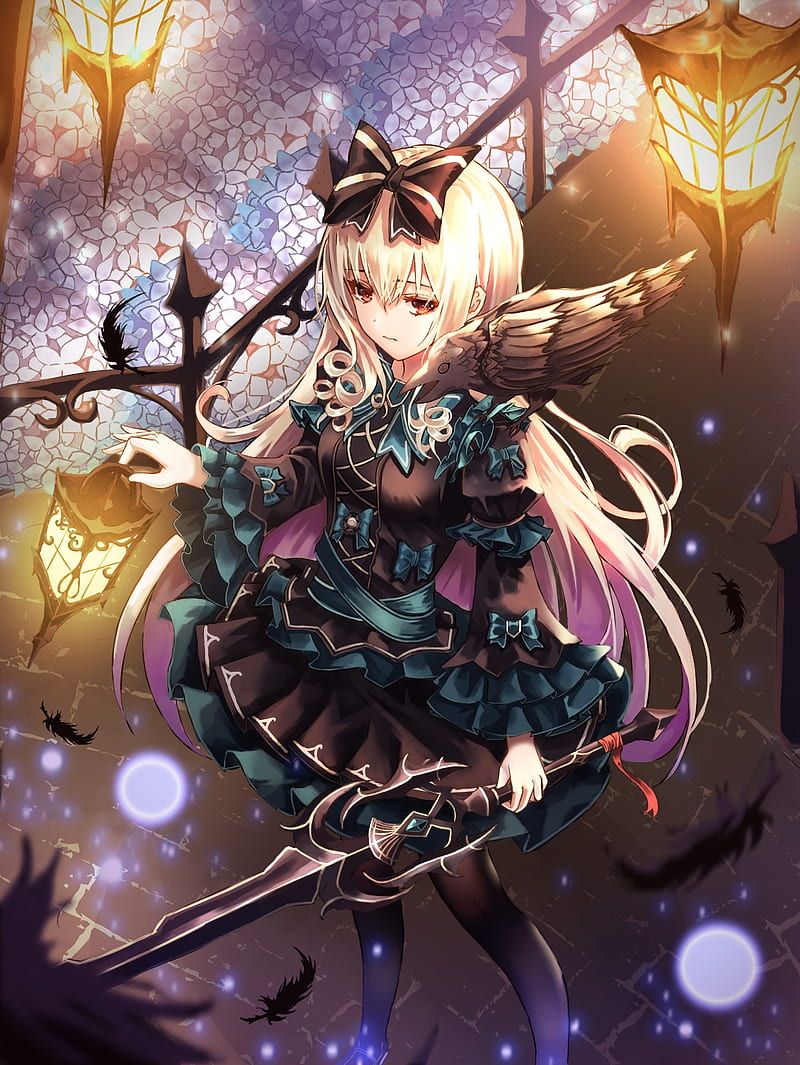 800x1065 Gothic anime girl, sword, lolita