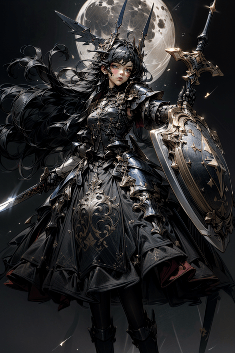 768x1152 AI Art: Gothic Lolita Knight