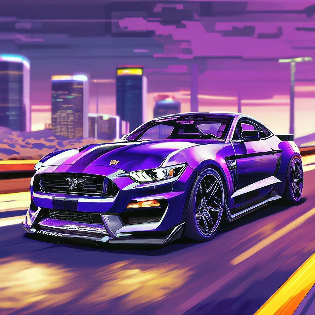 1024x1024 Ford Mustang 4k on the highway