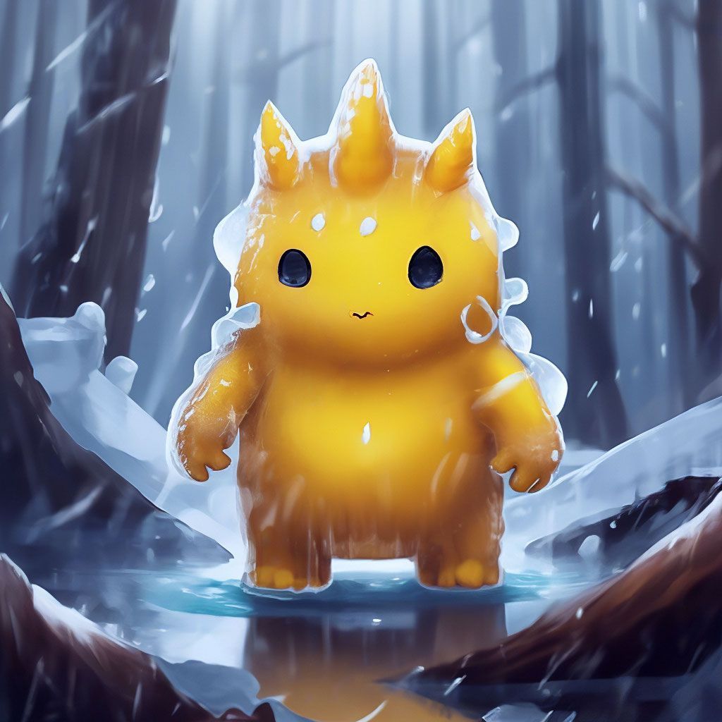 1024x1024 A small brown yellow monster in