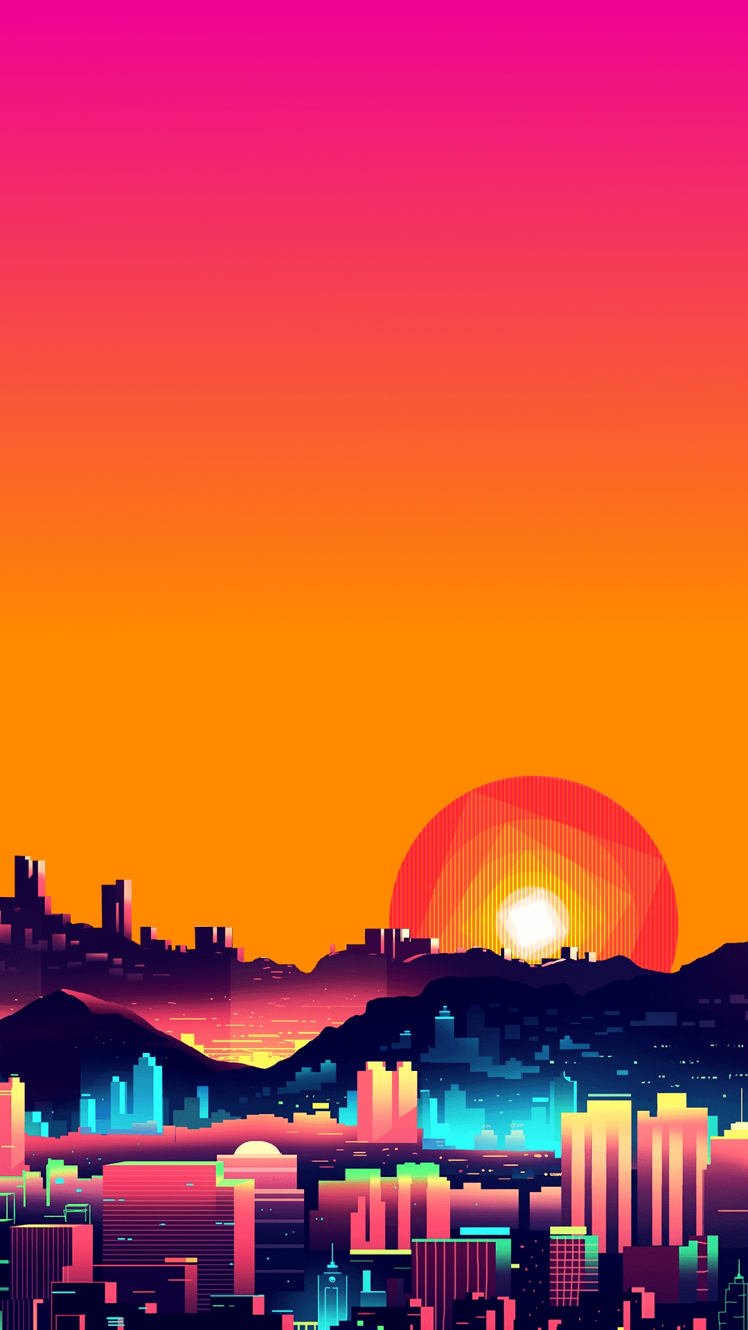 1080x1920 Aesthetic retrowave phone wallpaper