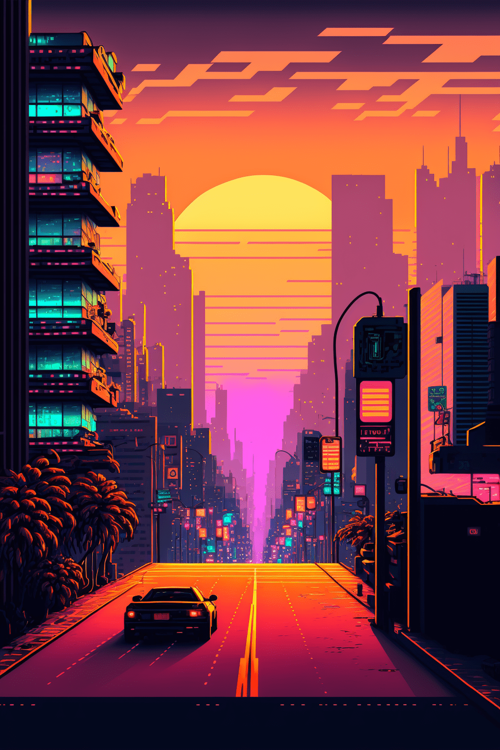 Retrowave Phone Wallpapers Top Free Retrowave Phone Backgrounds