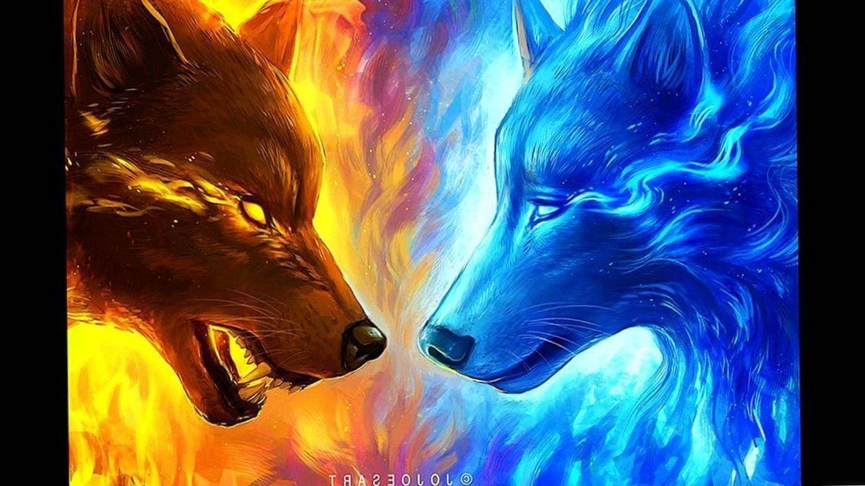 Fire and Ice Wolves Wallpapers - Top Free Fire and Ice Wolves Backgrounds -  WallpaperAccess