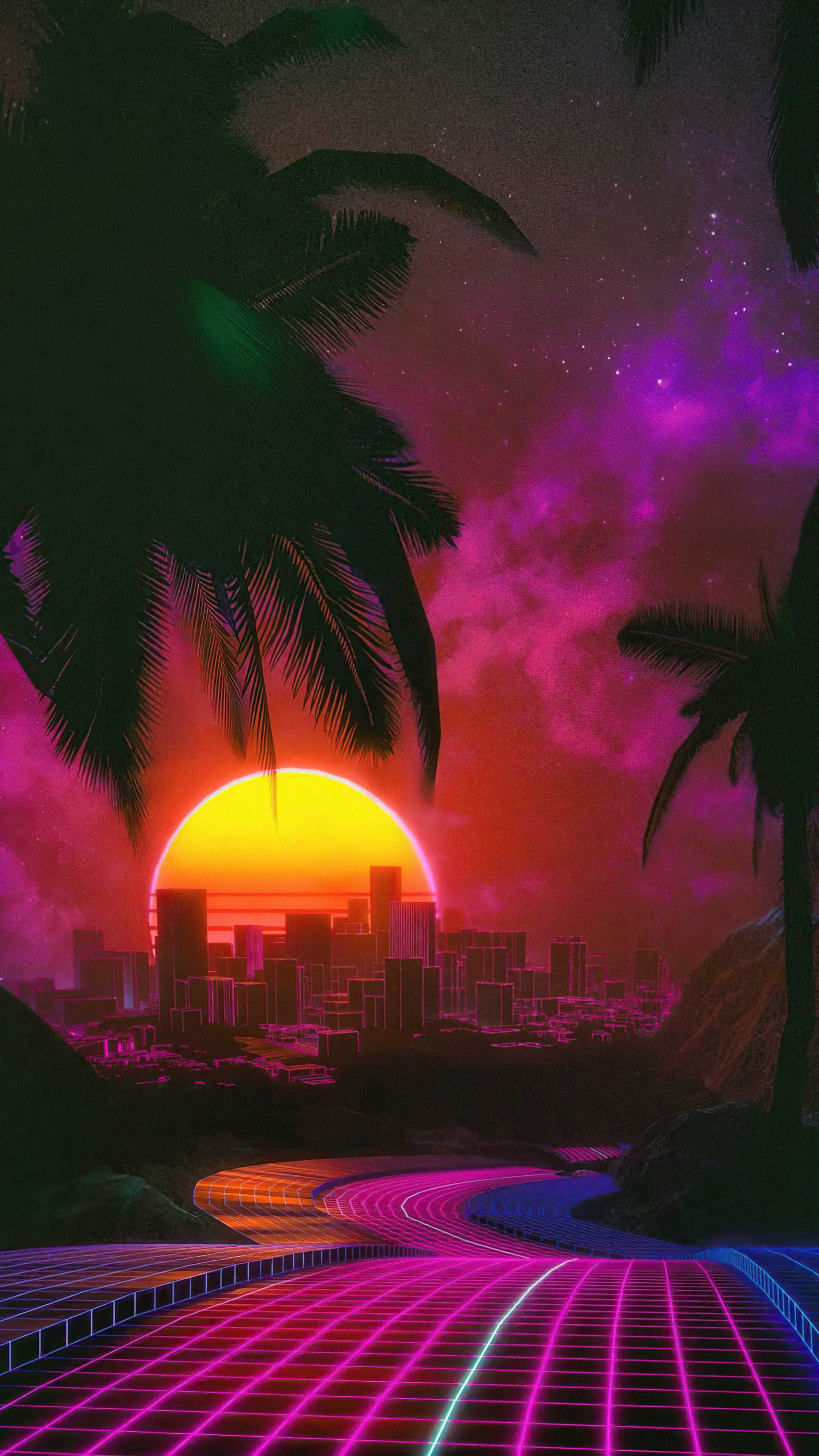 2160x3840 Synthwave Wallpaper Phone
