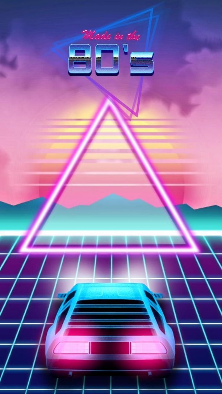 736x1308 Aesthetic retrowave phone wallpaper