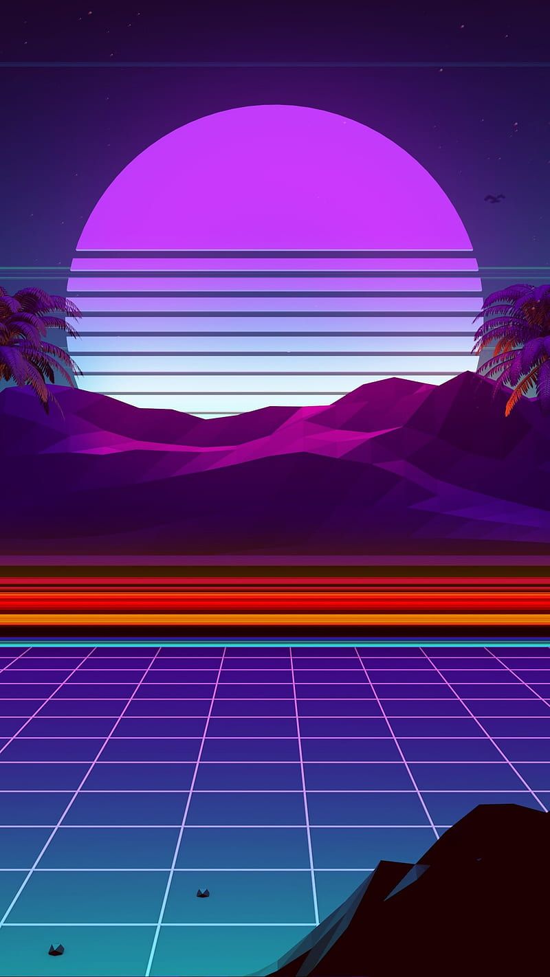800x1422 Retrowave, abstract digital, bright, digital, neon, retro, theme, HD phone wallpaper